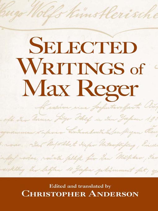 Selected Writings Of Max Reger