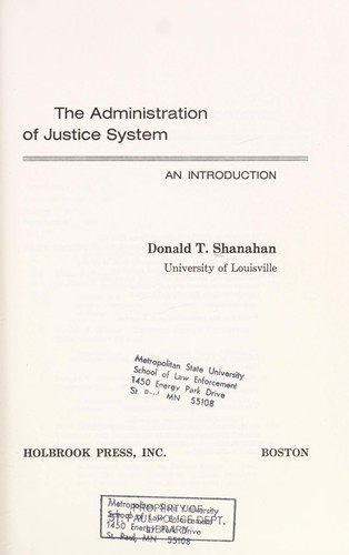 Administration Of Justice System; The