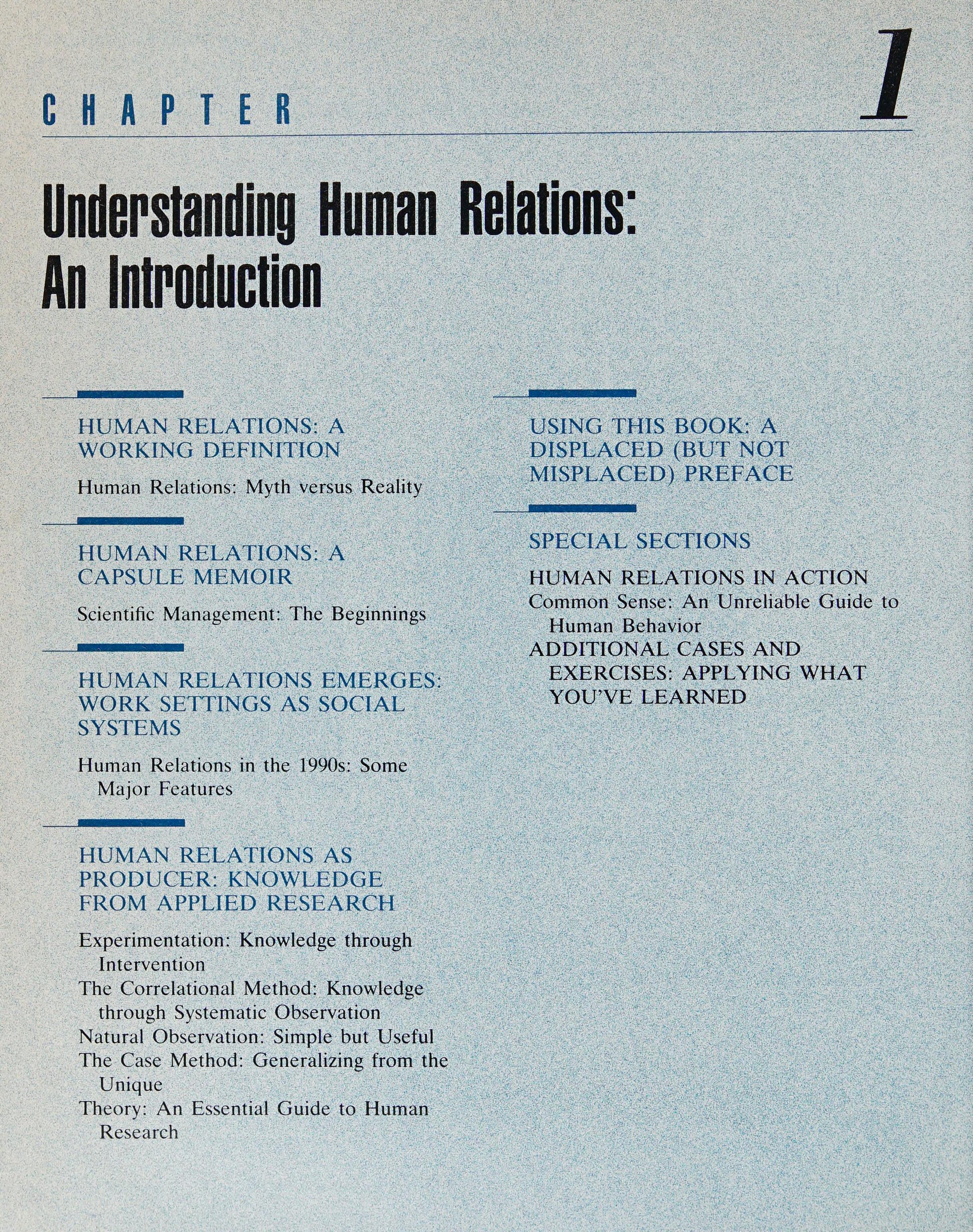 Understanding Human Relations