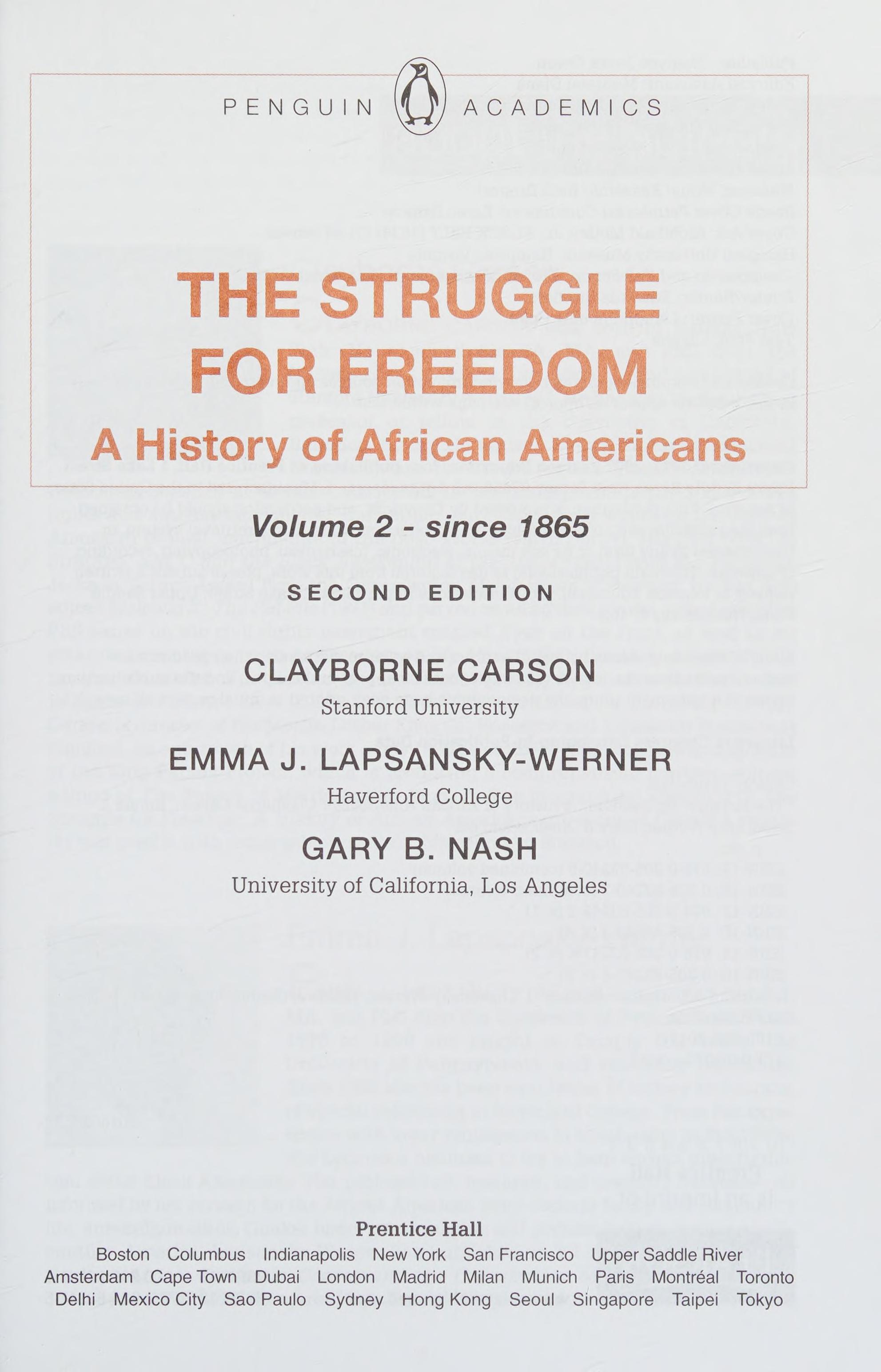 The Struggle for Freedom
