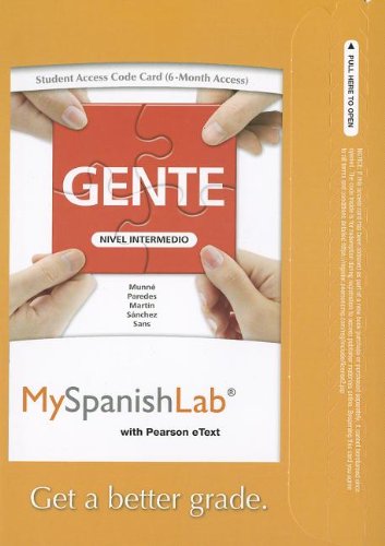 MySpanishLab with Pearson eText -- Access Card -- for Gente: Nivel intermedio