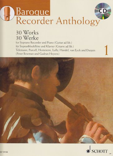 Baroque Recorder Anthology Volume 1 +CD (30 Pièces) --- Flûte À Bec Soprano
