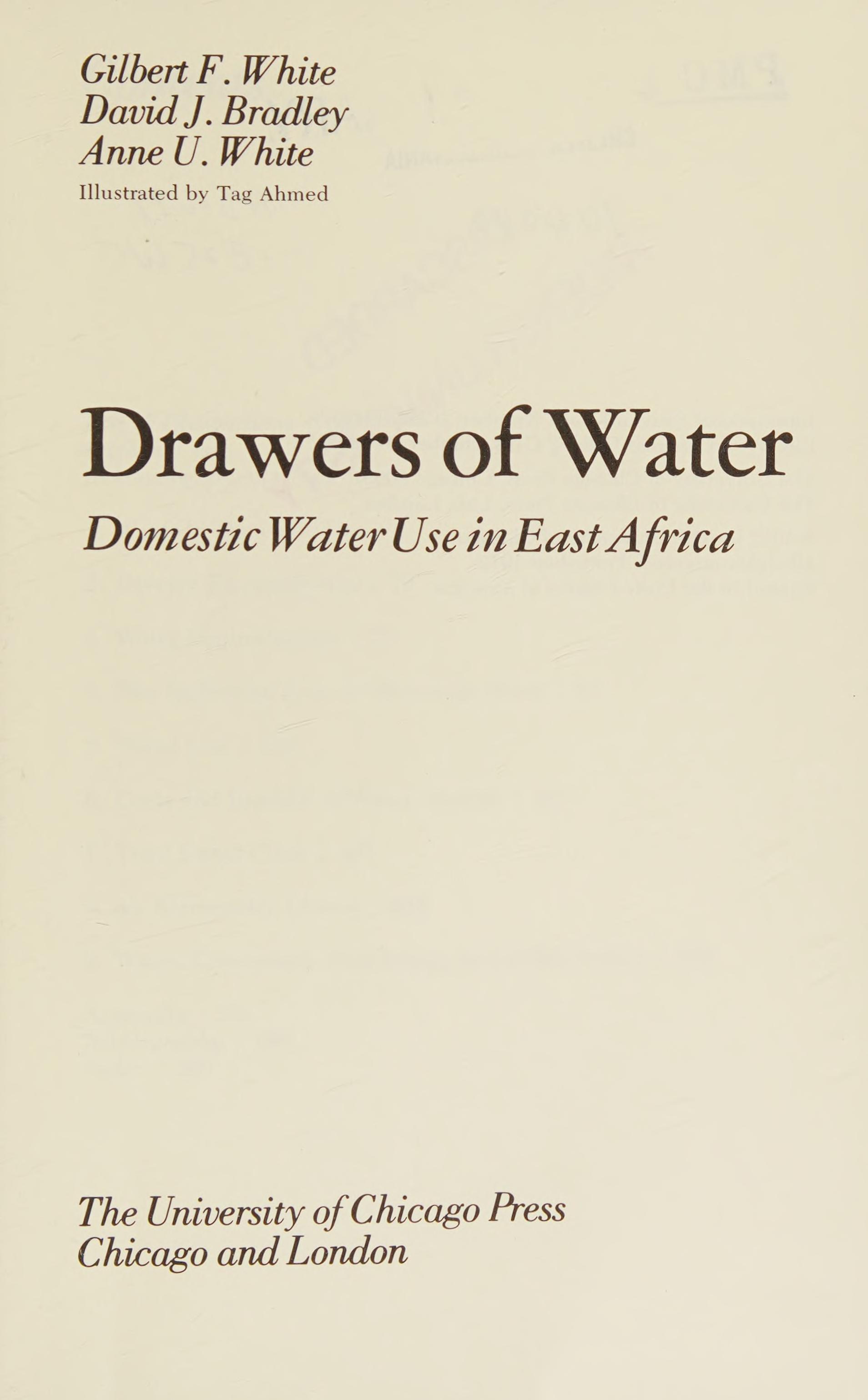 Drawers Of Water;: Domestic Water Use In East Africa