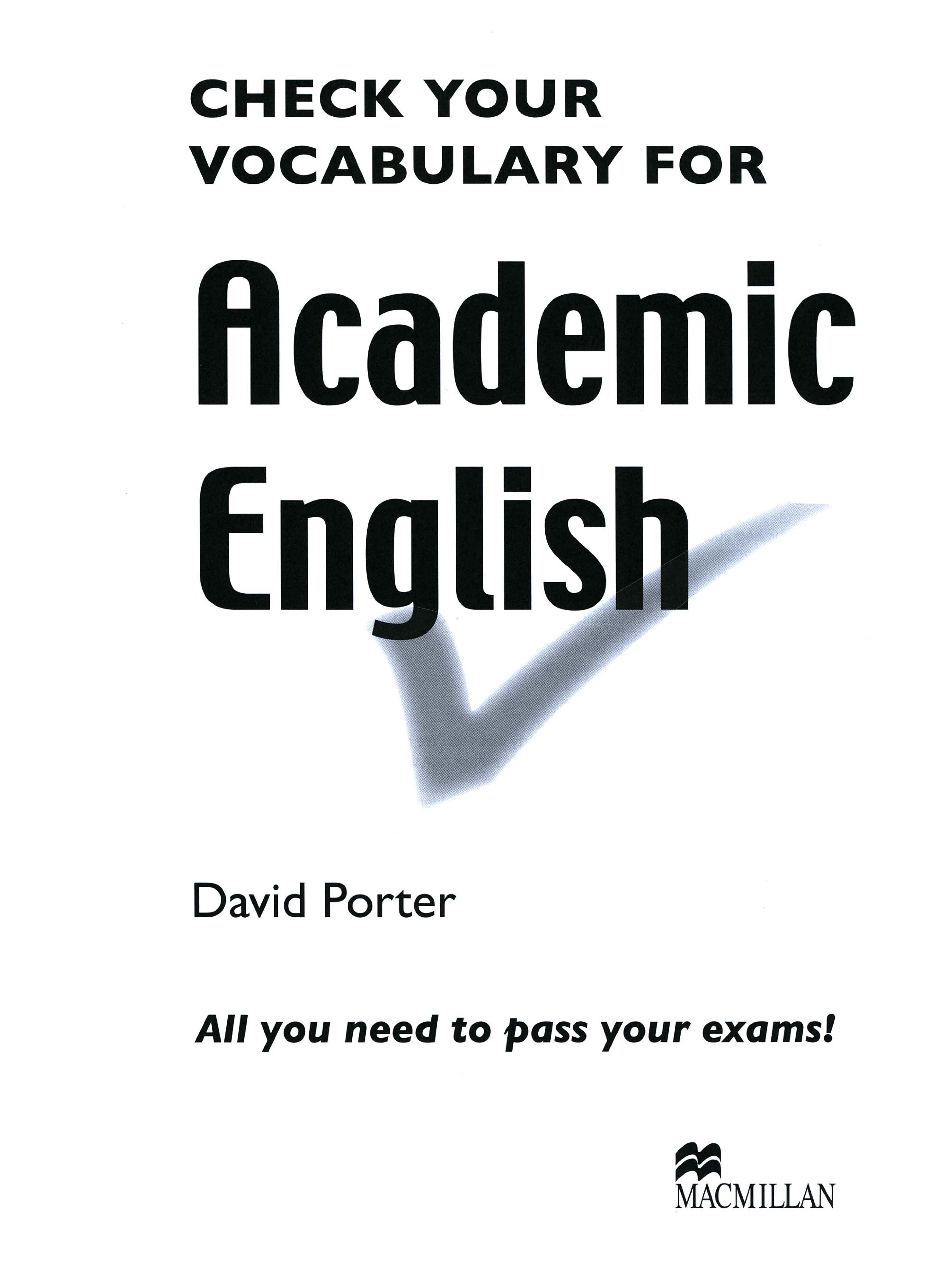 CHECK YOUR VOCABULARY for Academic Eng