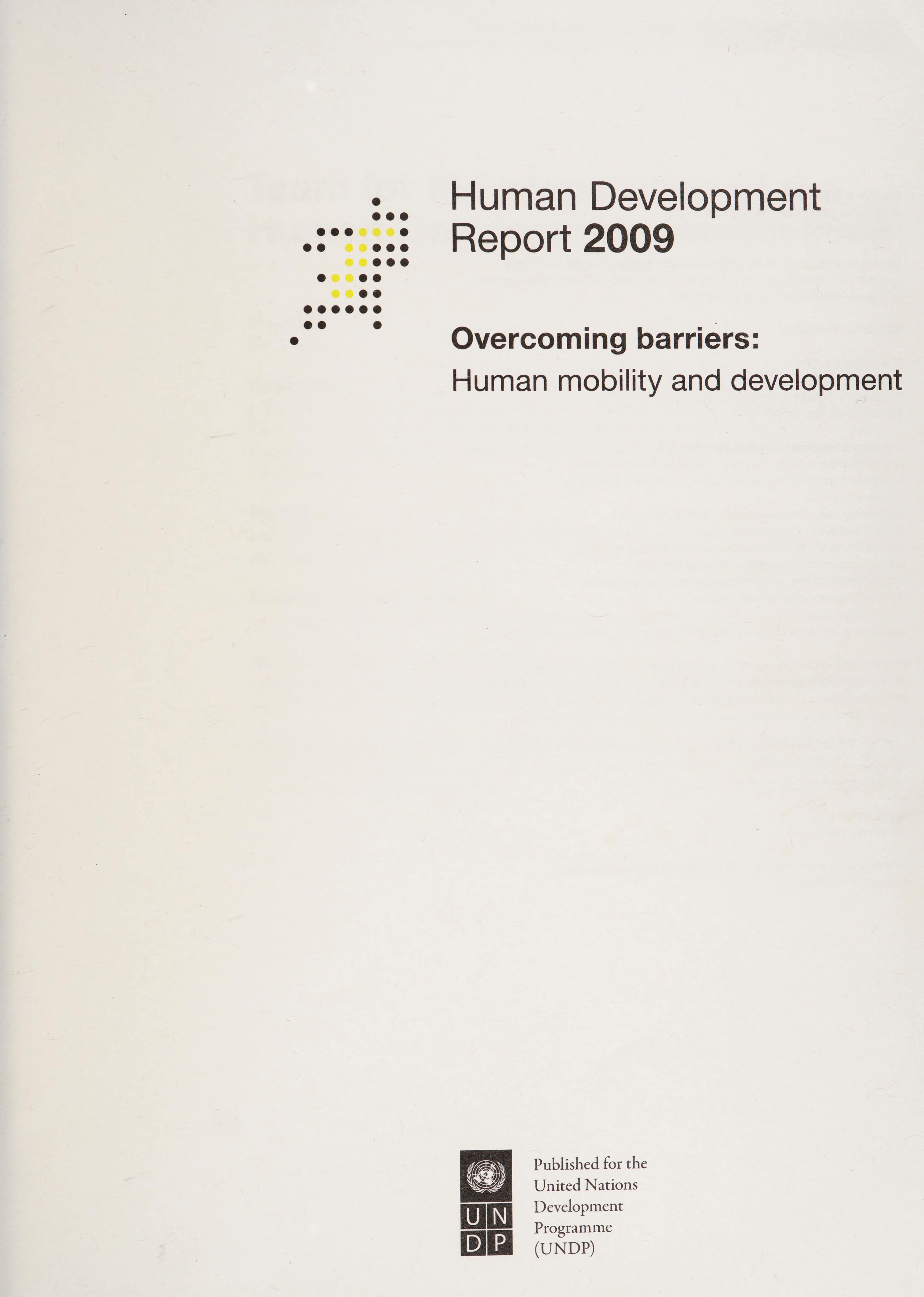 Human Development Report 2009