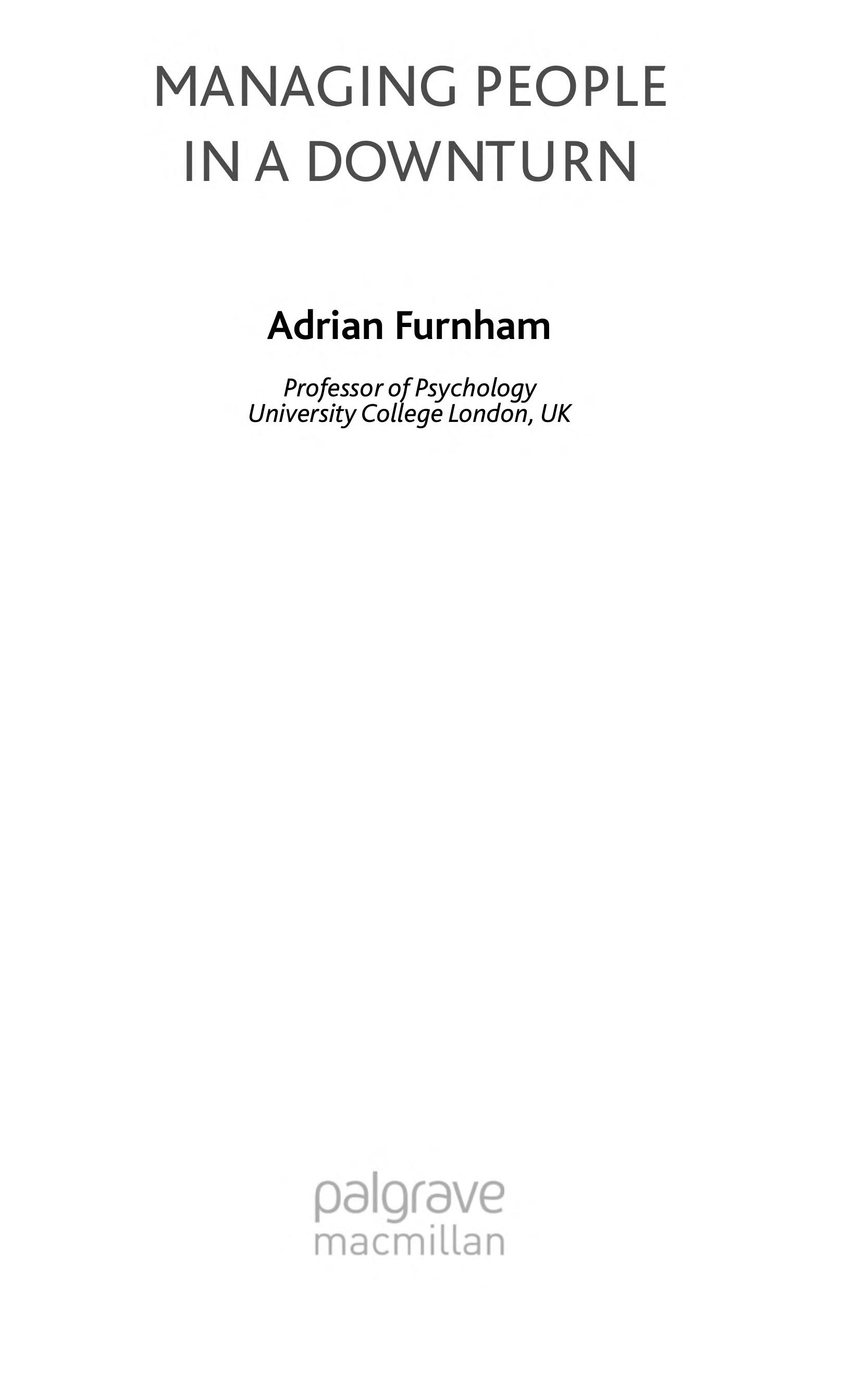 Managing People in a Downturn