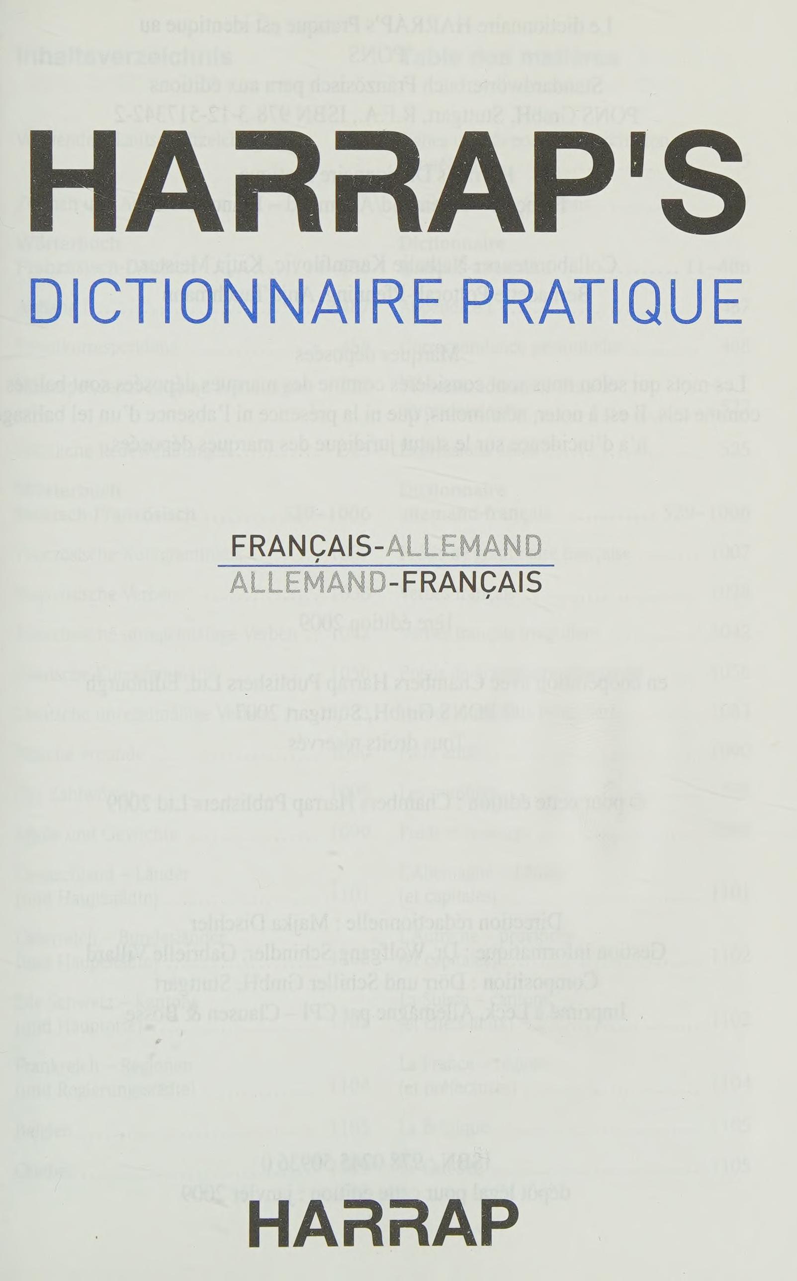 Harrap's Pratique Allemand-Francais
