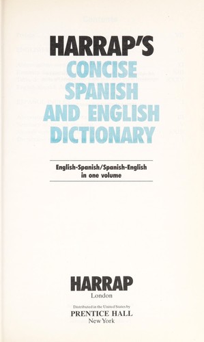 Harrap'S Concise Spanish And English Dictionary