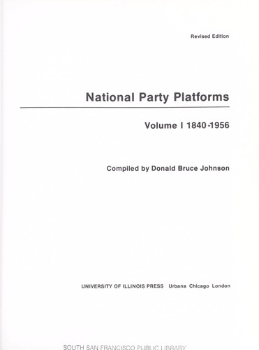 National Party Platforms, 1840-1976