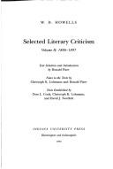 Selected Literary Criticism. Volume Ii