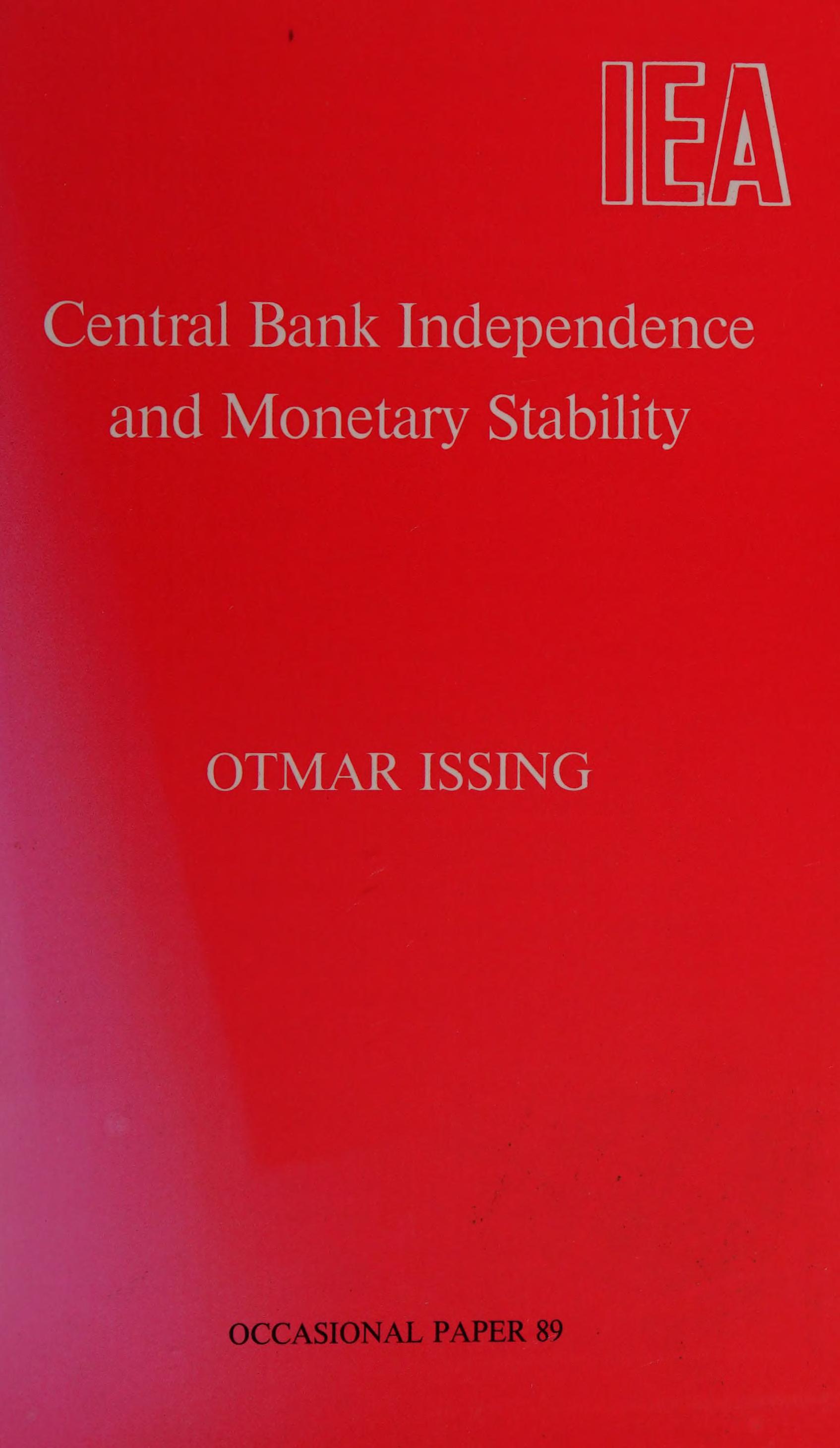 Central Bank Independence and Monetary Stability