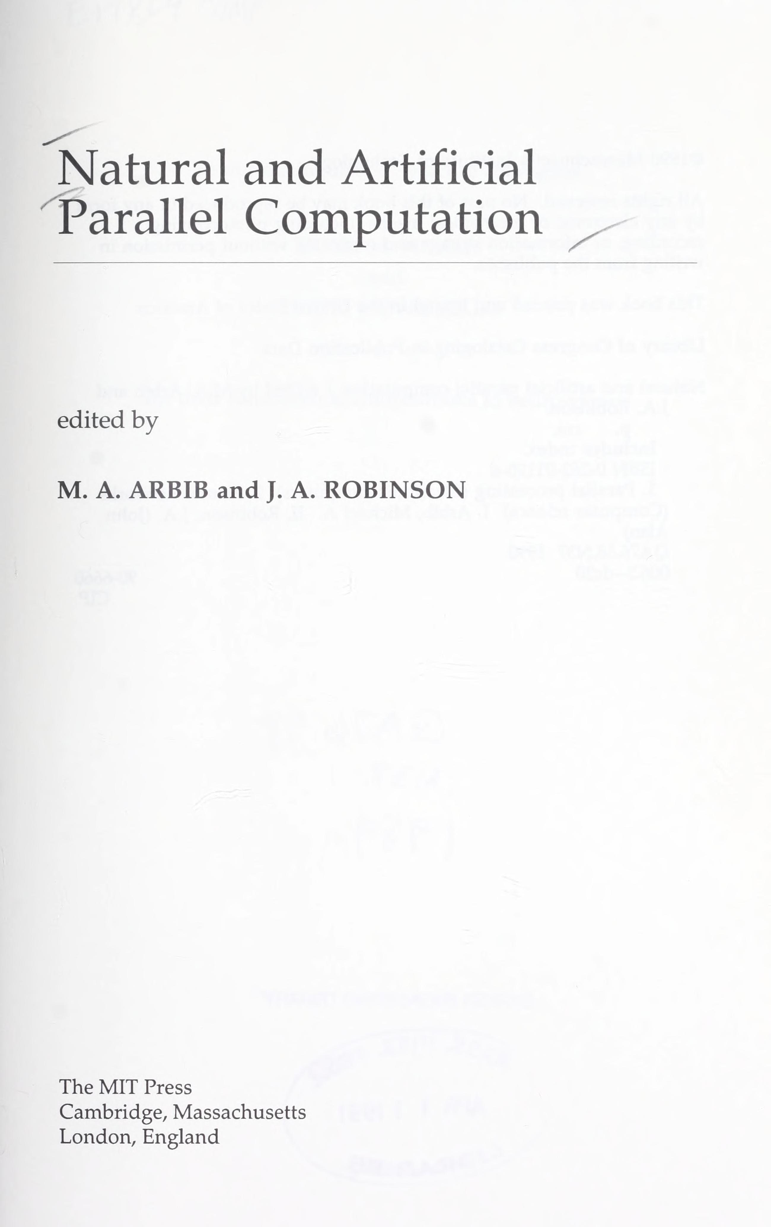Natural and Artificial Parallel Computation