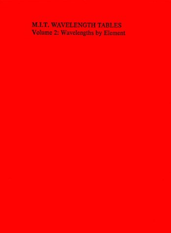 Massachusetts Institute of Technology Wavelength Tables