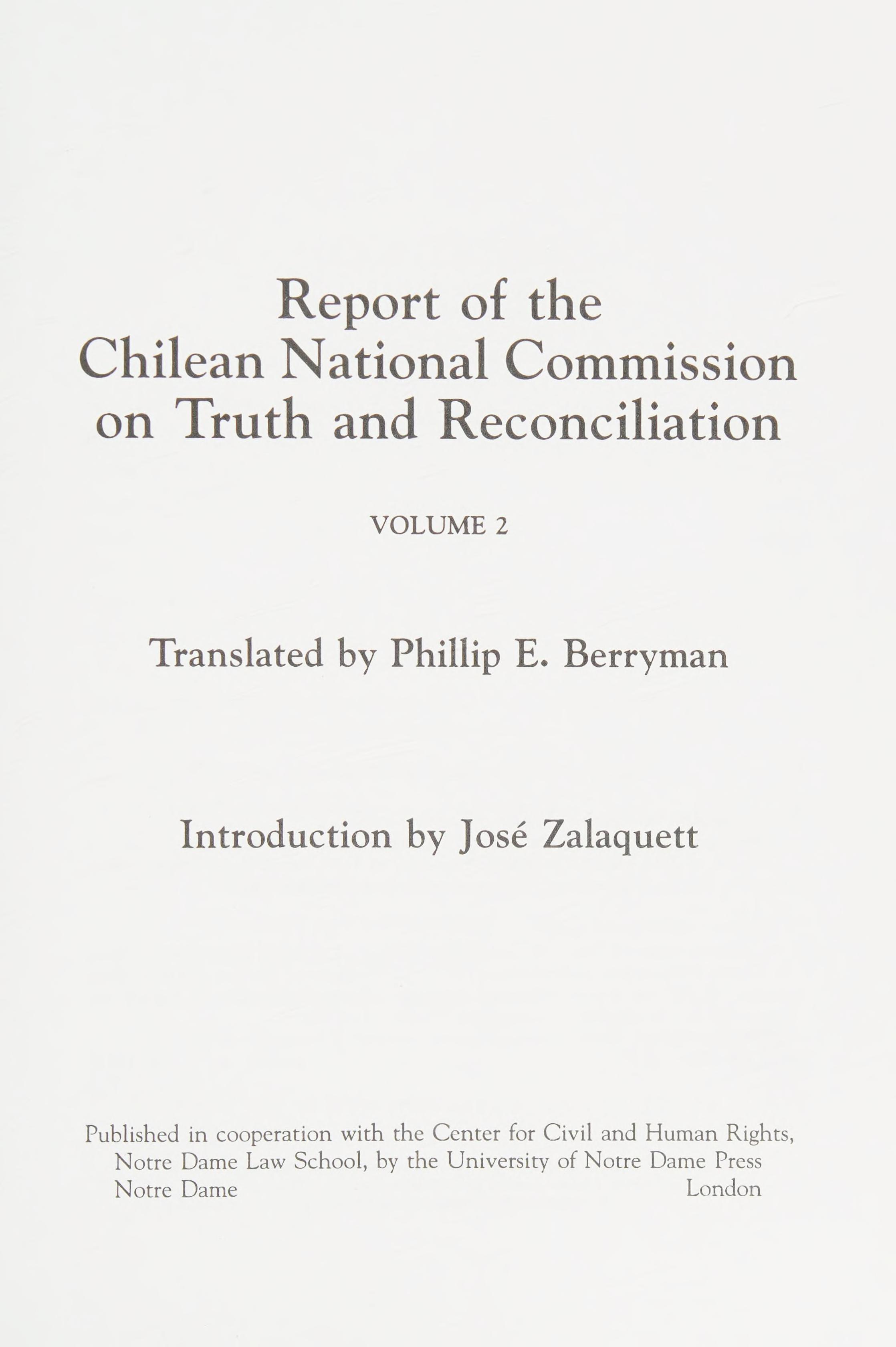 Report of the Chilean National Commission on Truth and Reconciliation