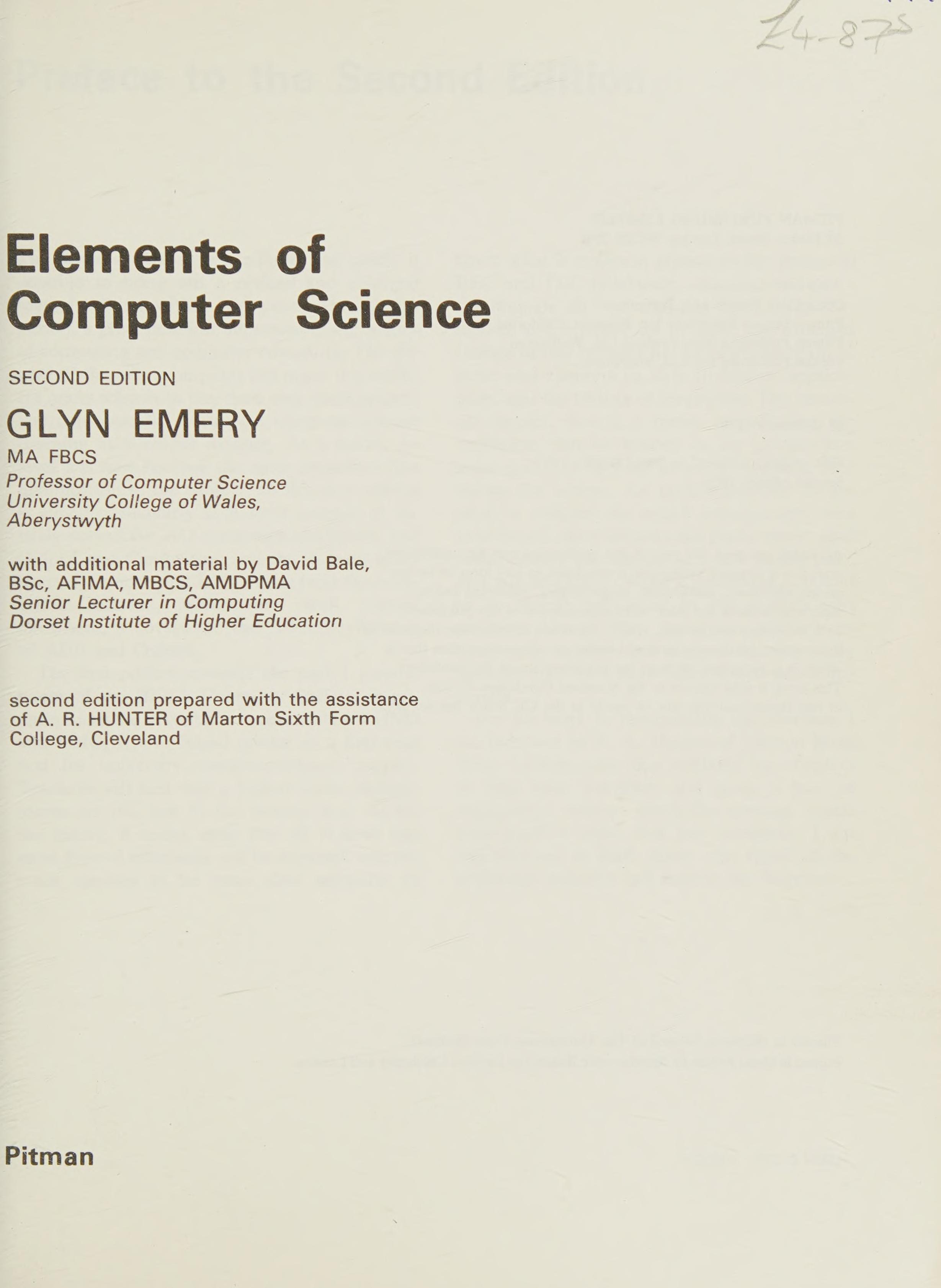 Elements Of Computer Science