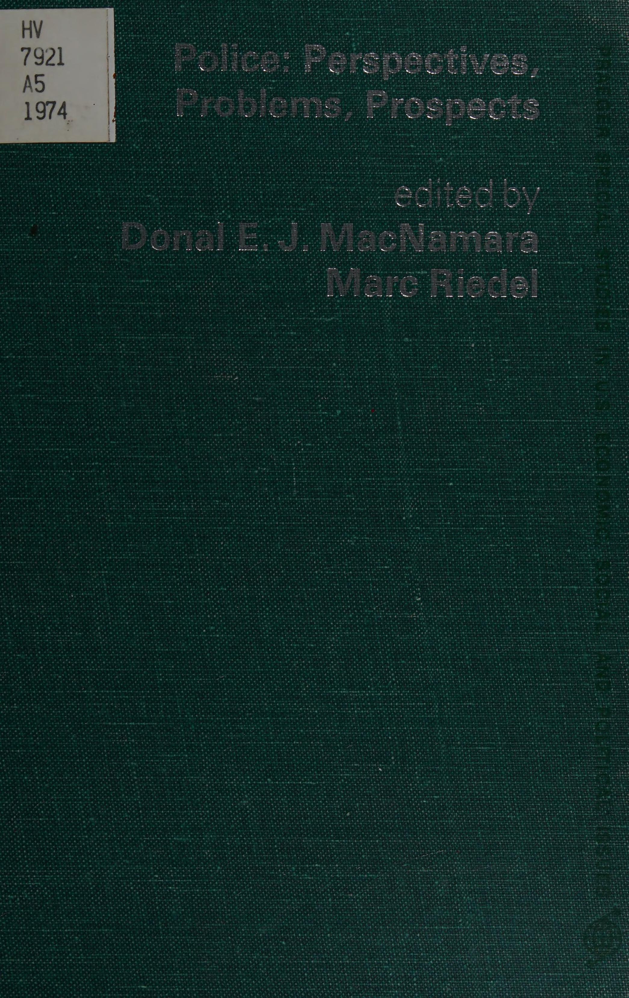 Police Praeger special studies in U.S. economic social and political issues