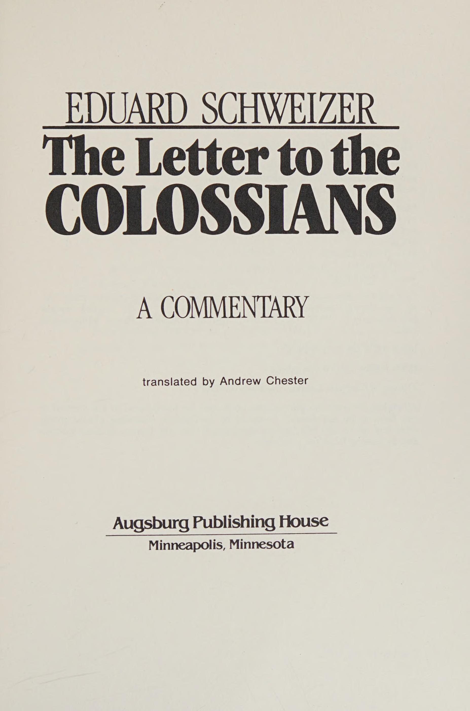 Letter to the Colossians