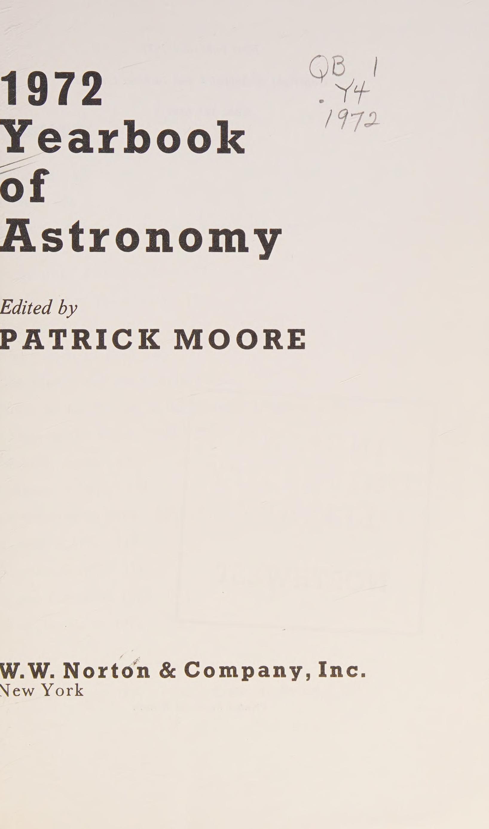 Year Book of Astronomy 1972