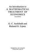 An Introduction To A Mathematical Treatment Of Economics