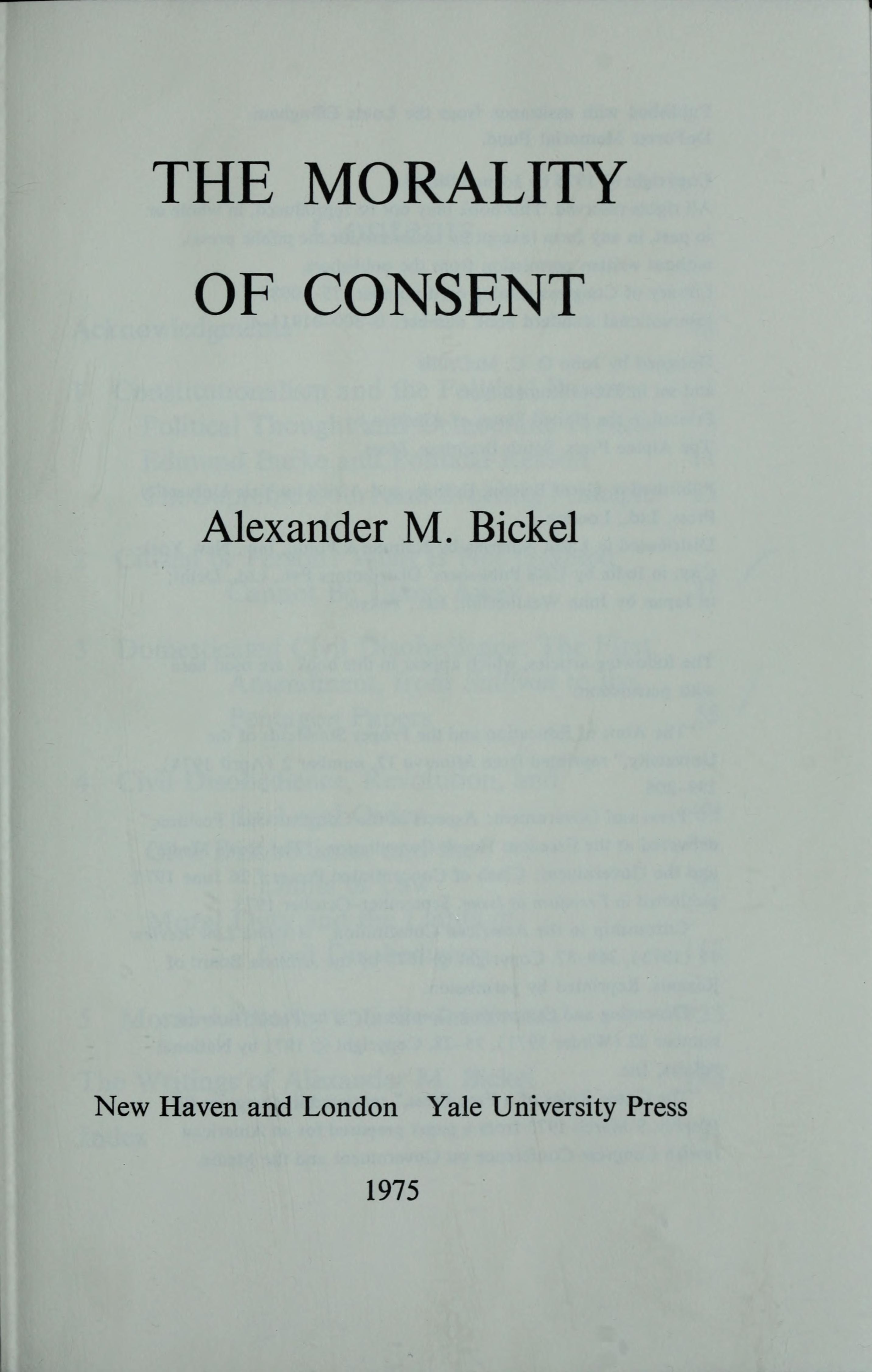 The Morality Of Consent
