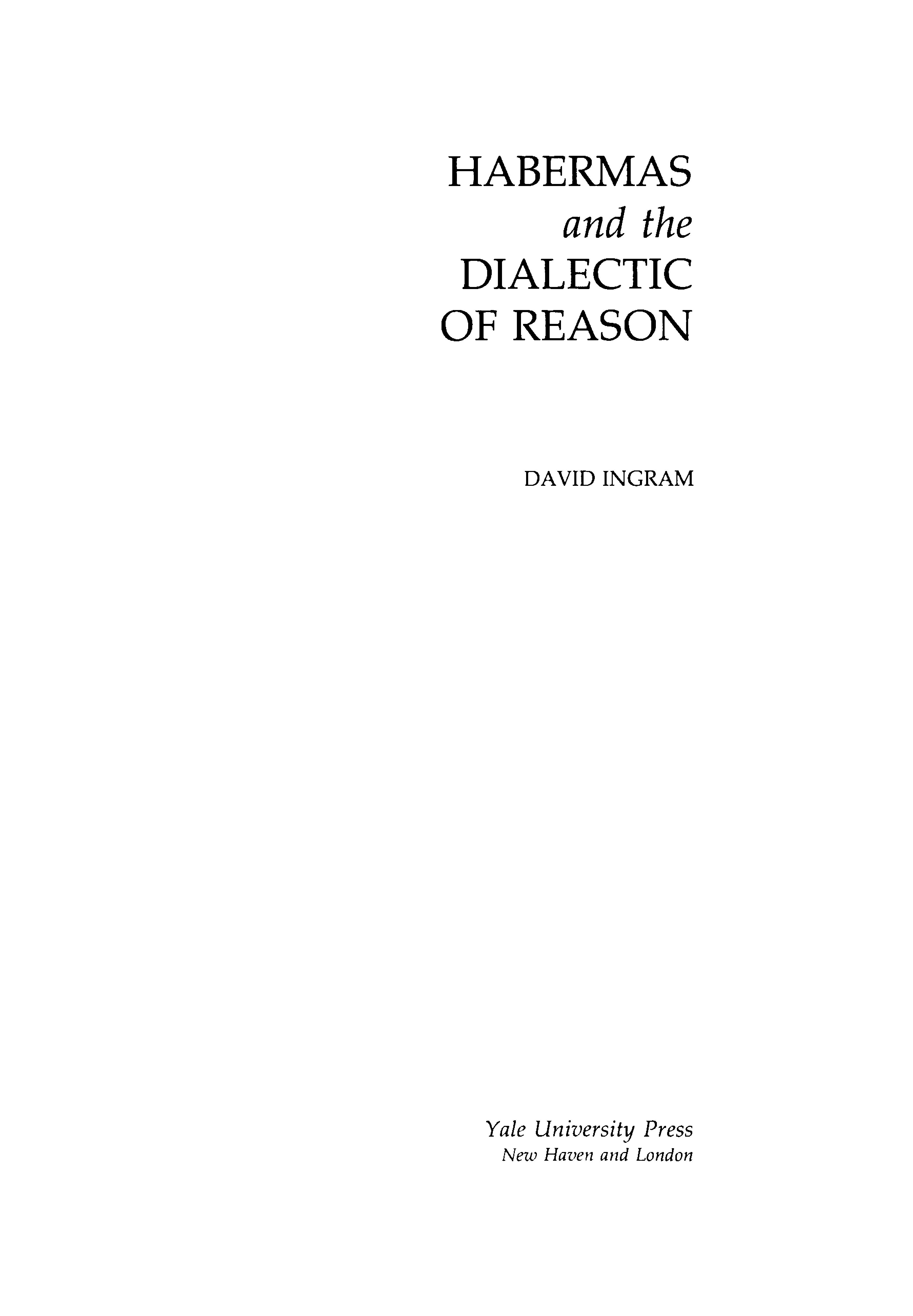 Habermas and the Dialectic of Reason