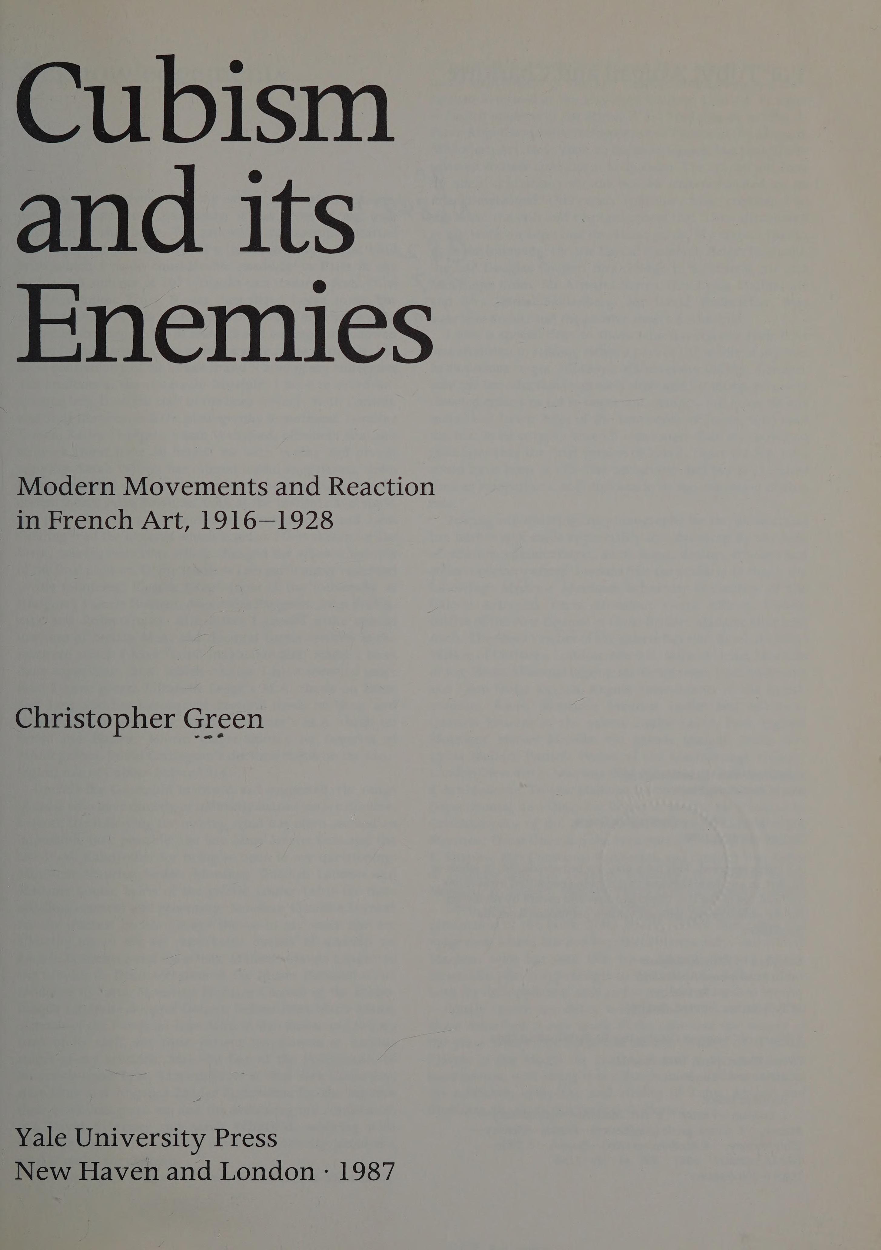 Cubism and Its Enemies