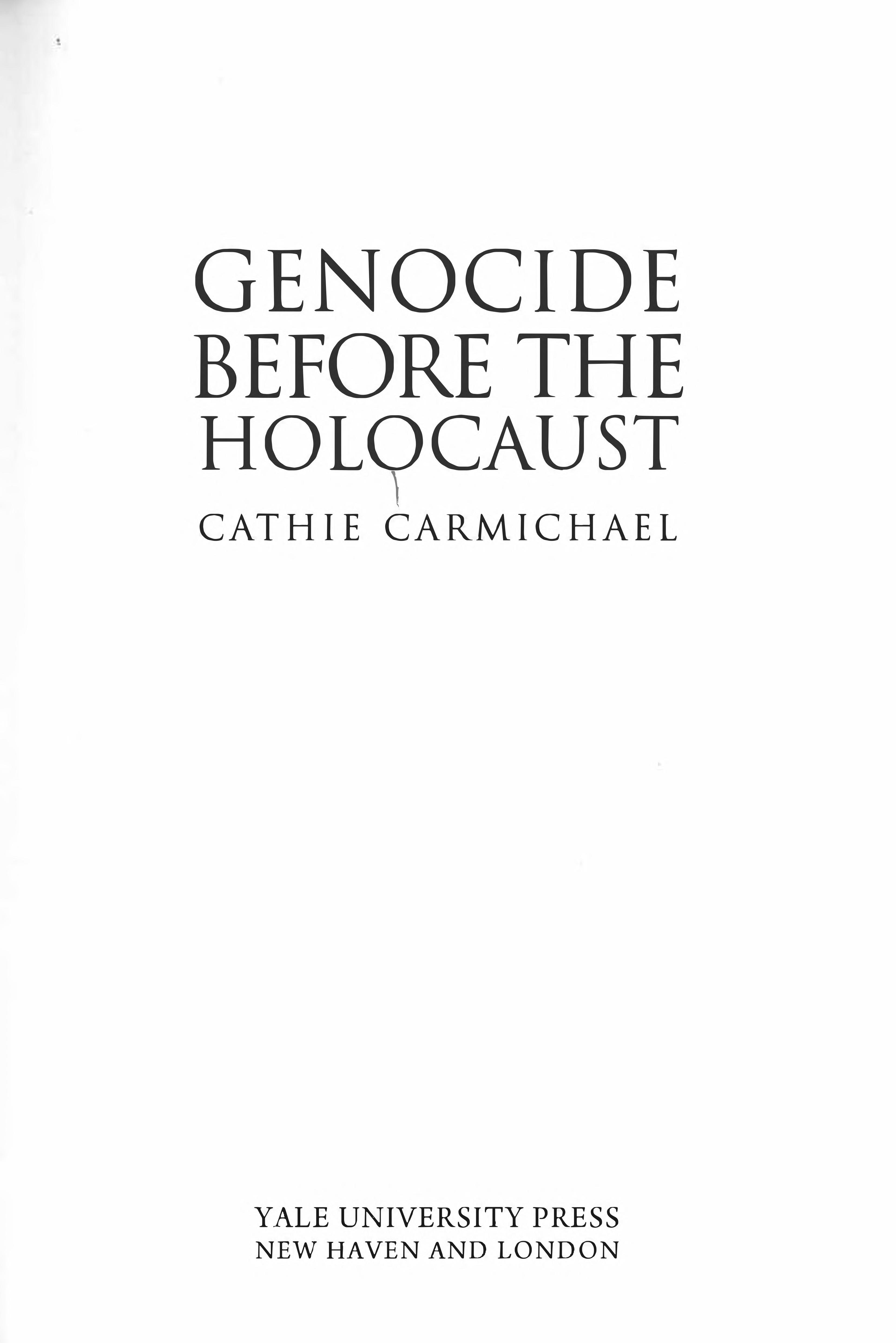 Genocide before the Holocaust