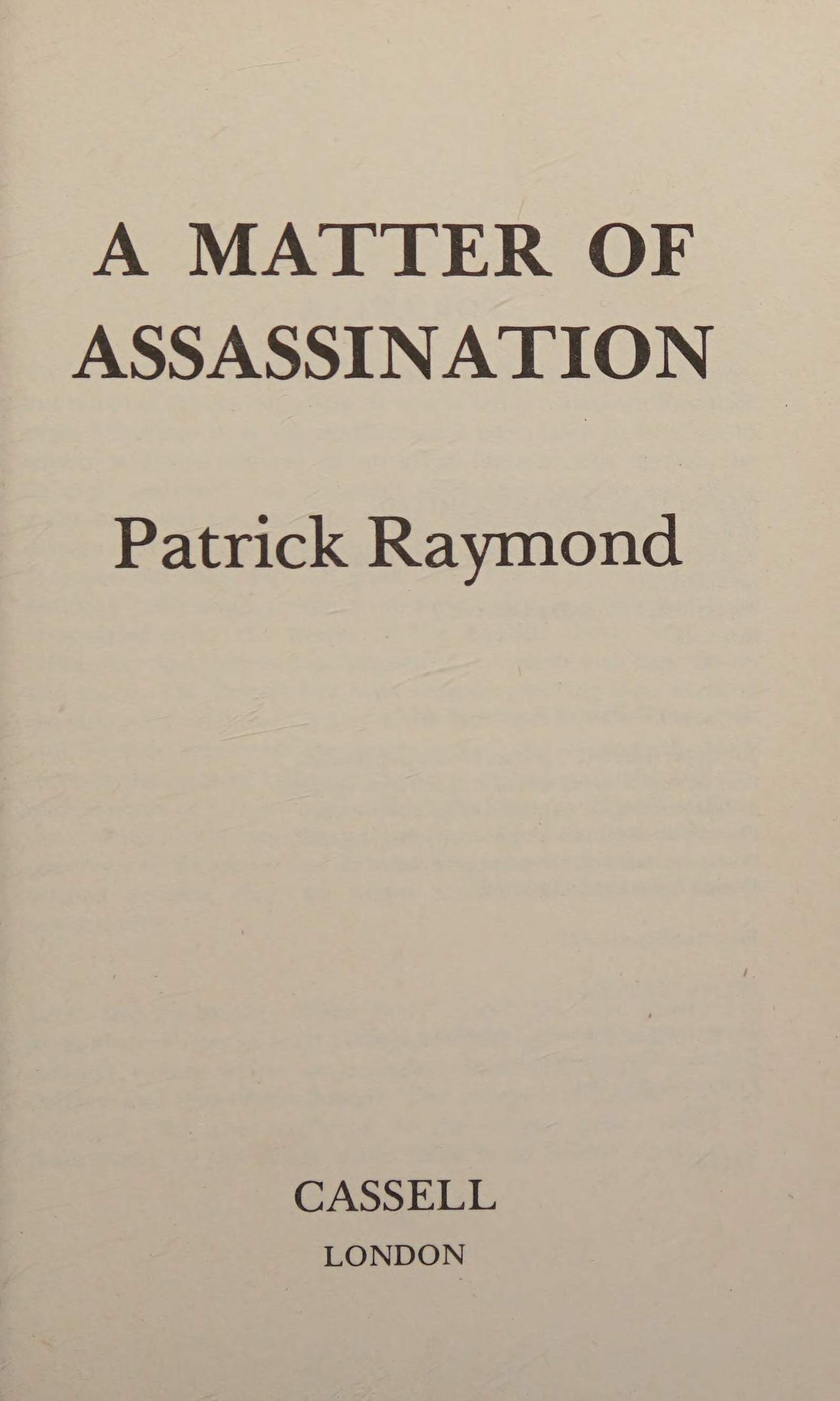 A Matter Of Assassination