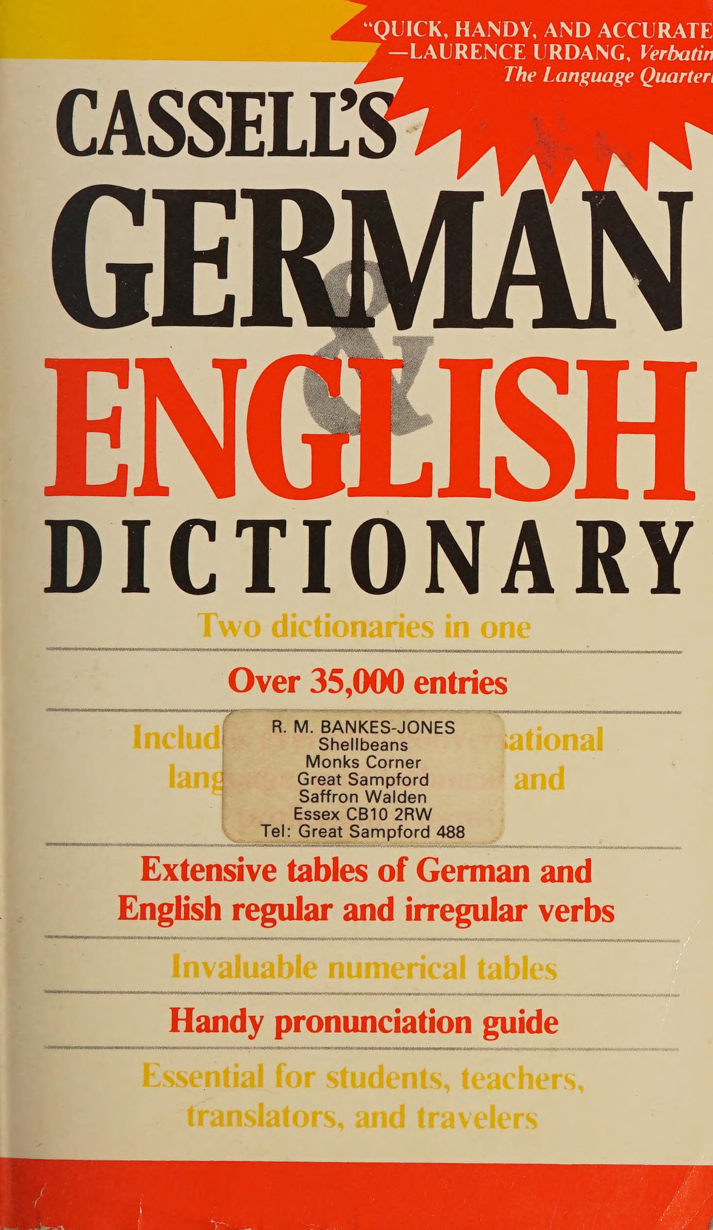 Cassell'S Concise German-English English-German Dictionary