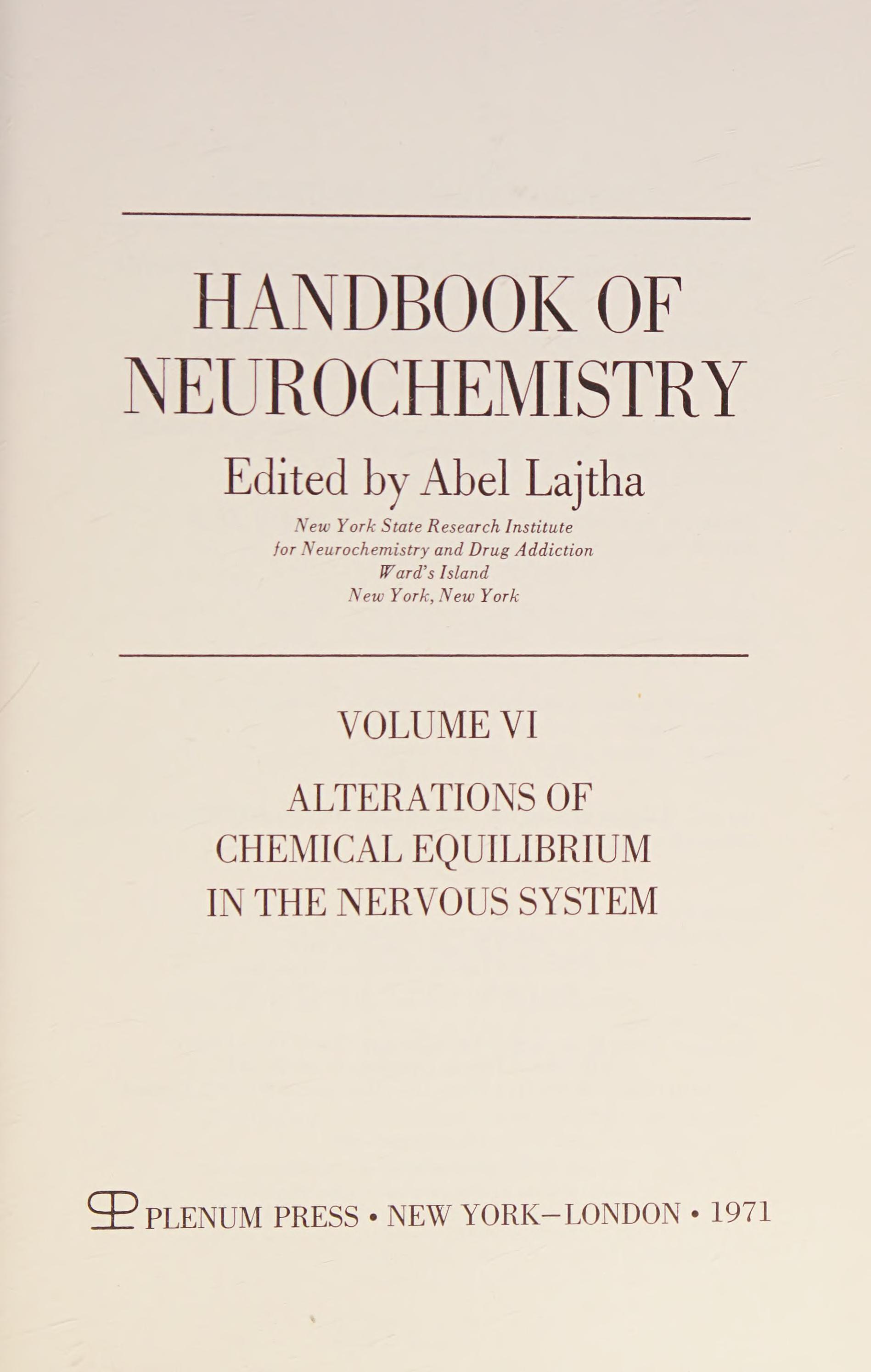 Metabolic Turnover In The Nervous System