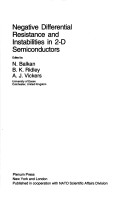 Negative Differential Resistance And Instabilities In 2-D Semiconductors
