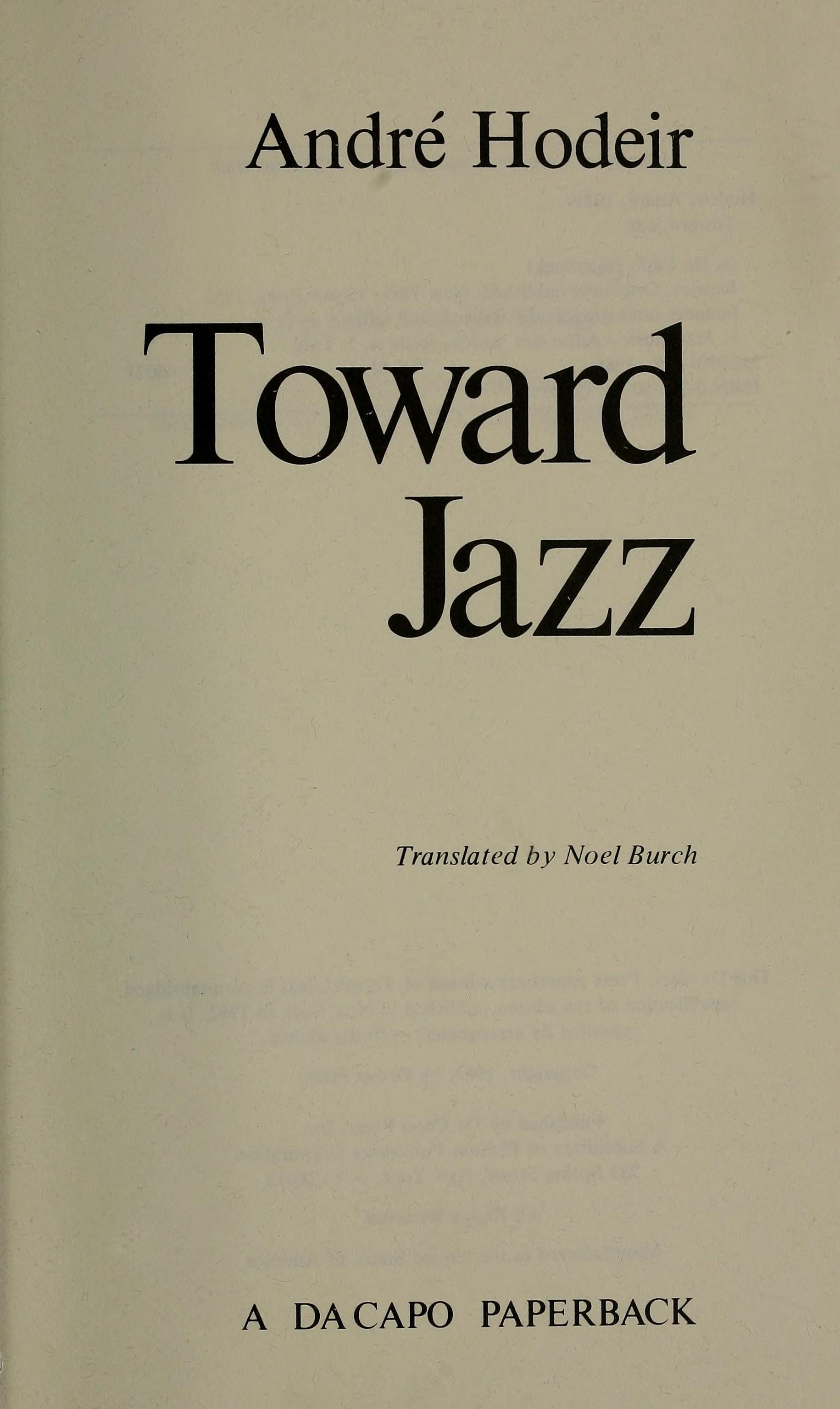 Toward Jazz