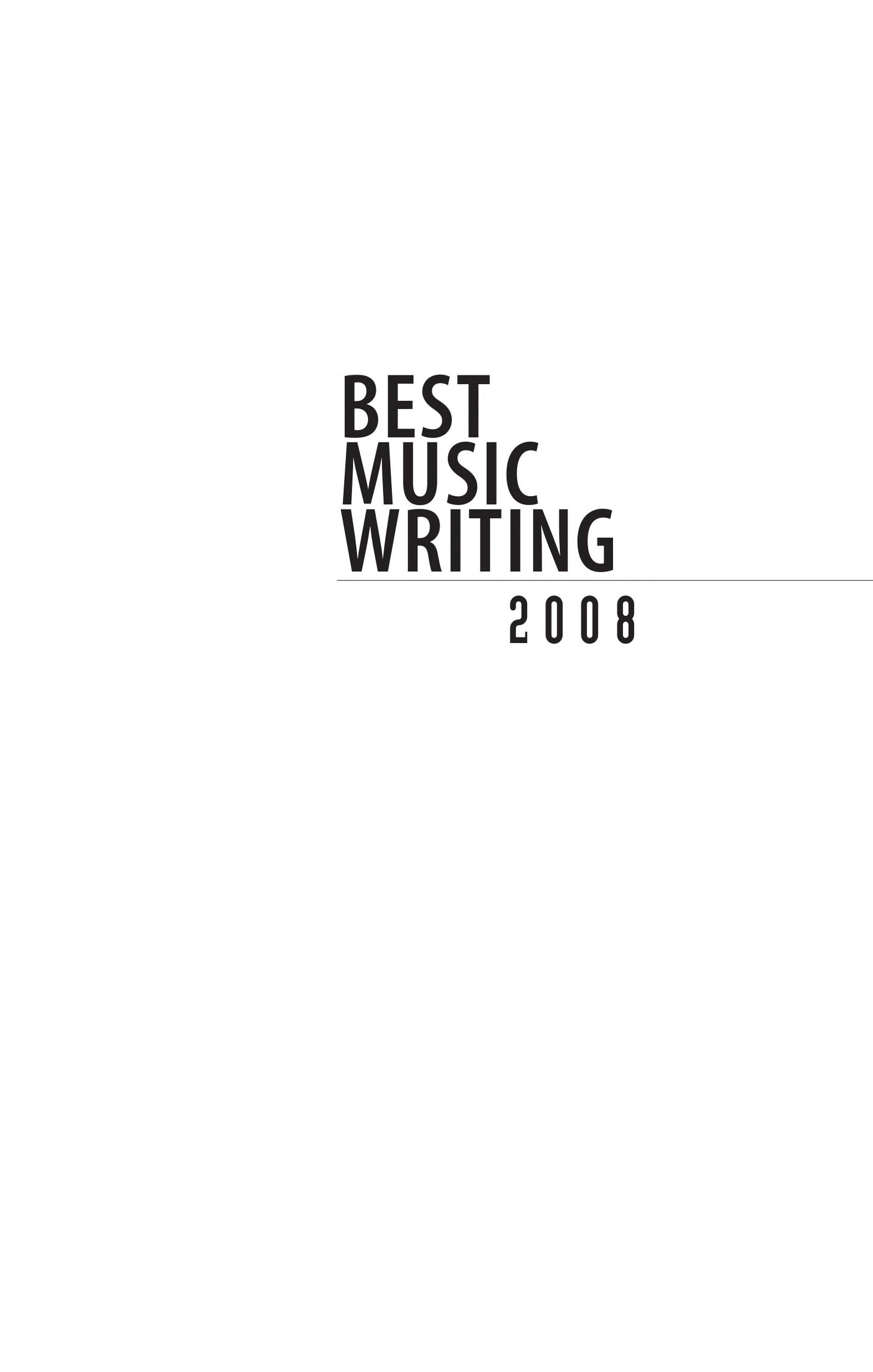 Best Music Writing 2008
