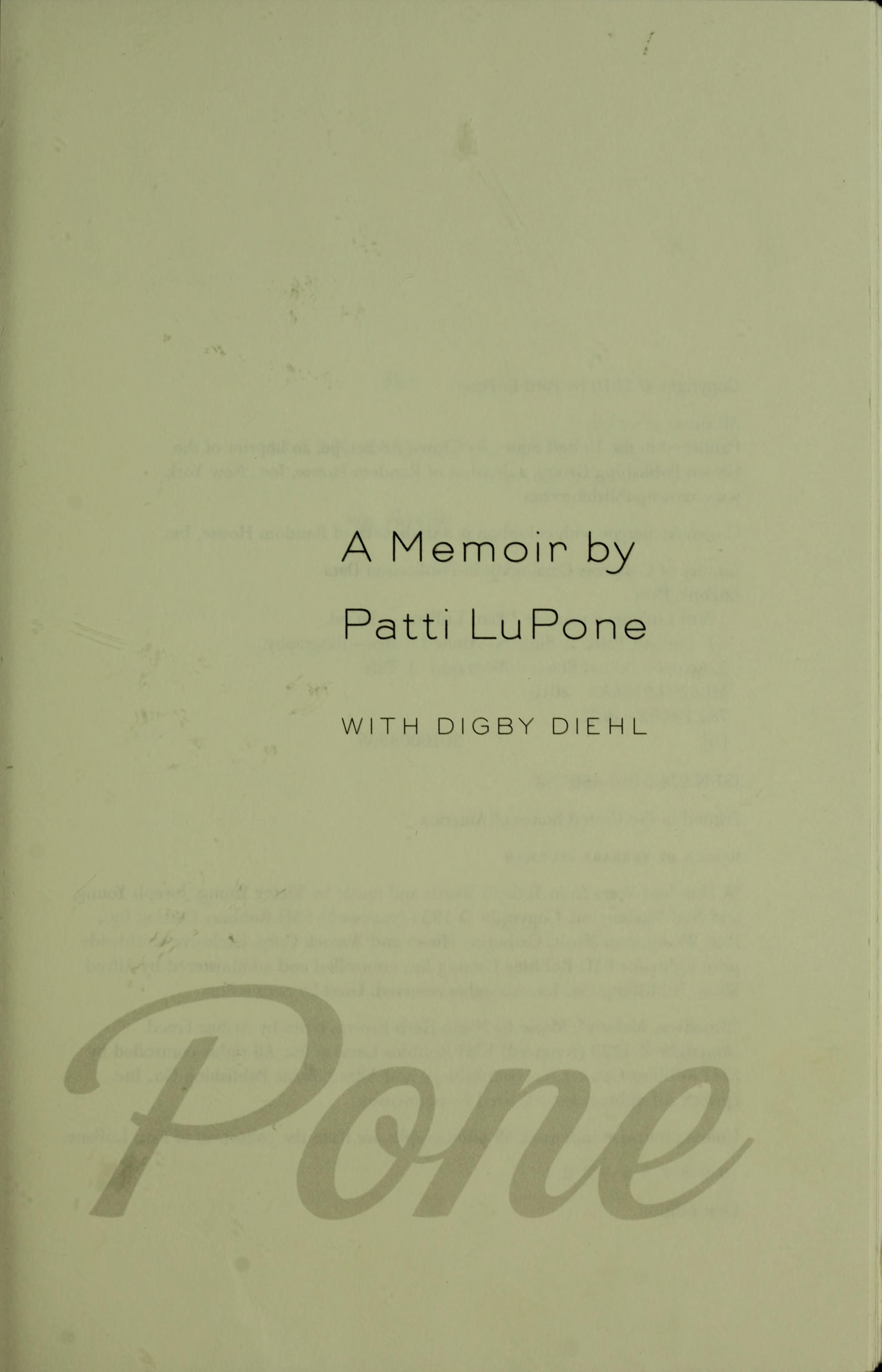 Patti LuPone: A Memoir