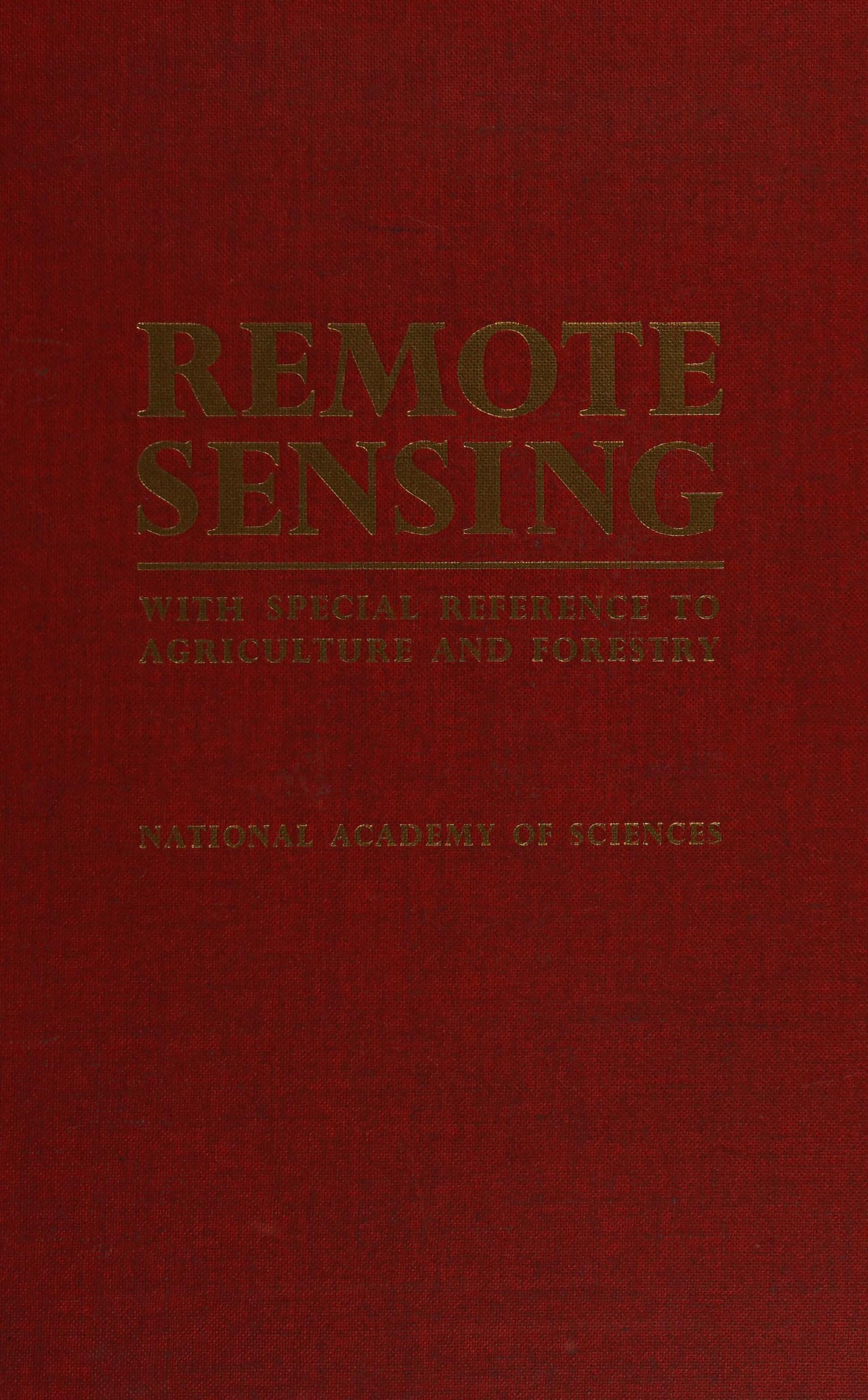 Remote sensing with special reference to agriculture and forestry.