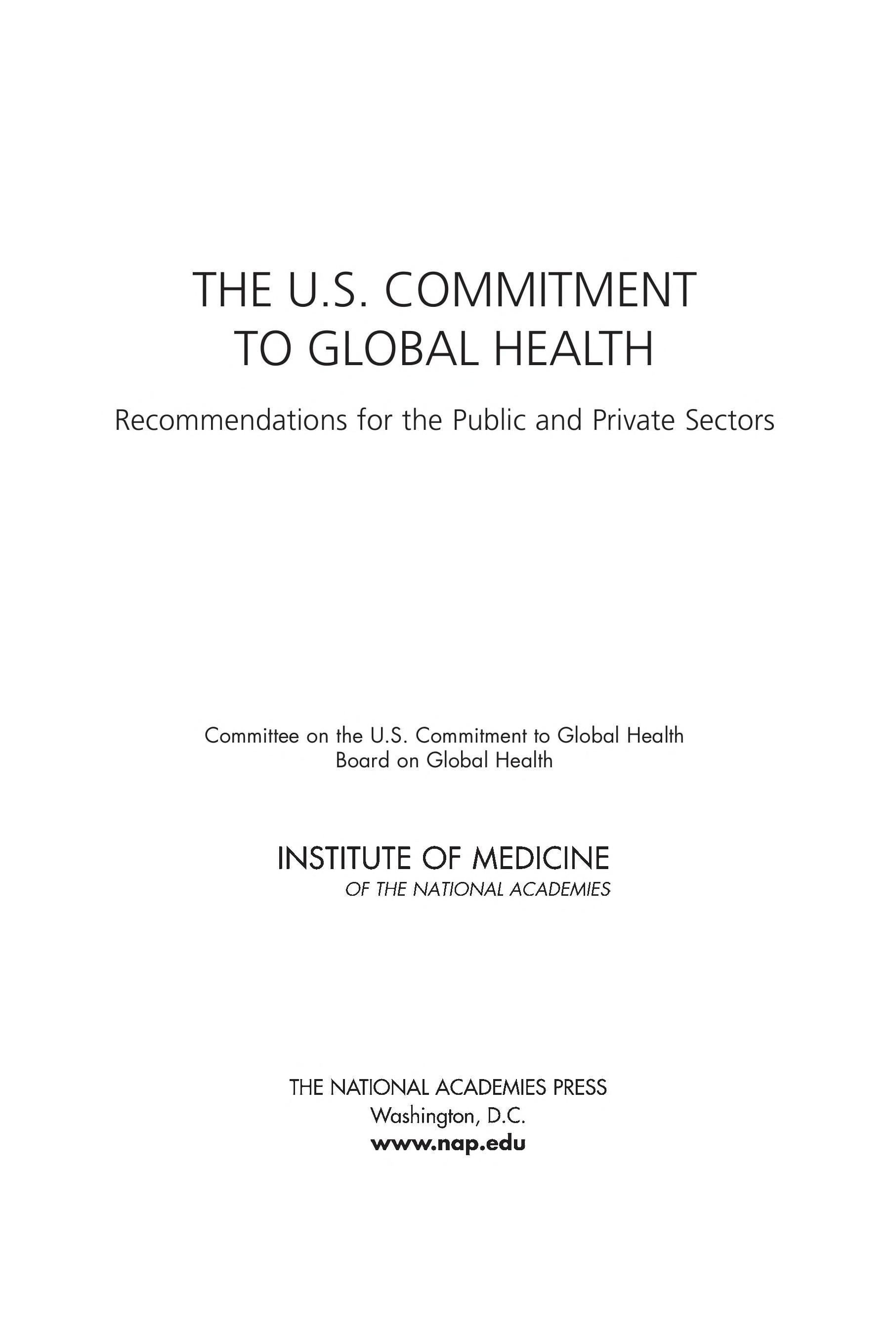 The U.S. commitment to global health