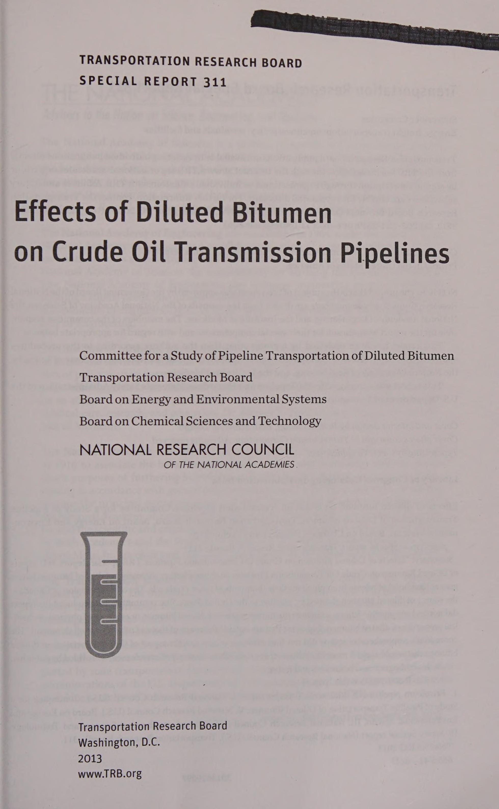 Effects Of Diluted Bitumen On Crude Oil Transmission Pipelines