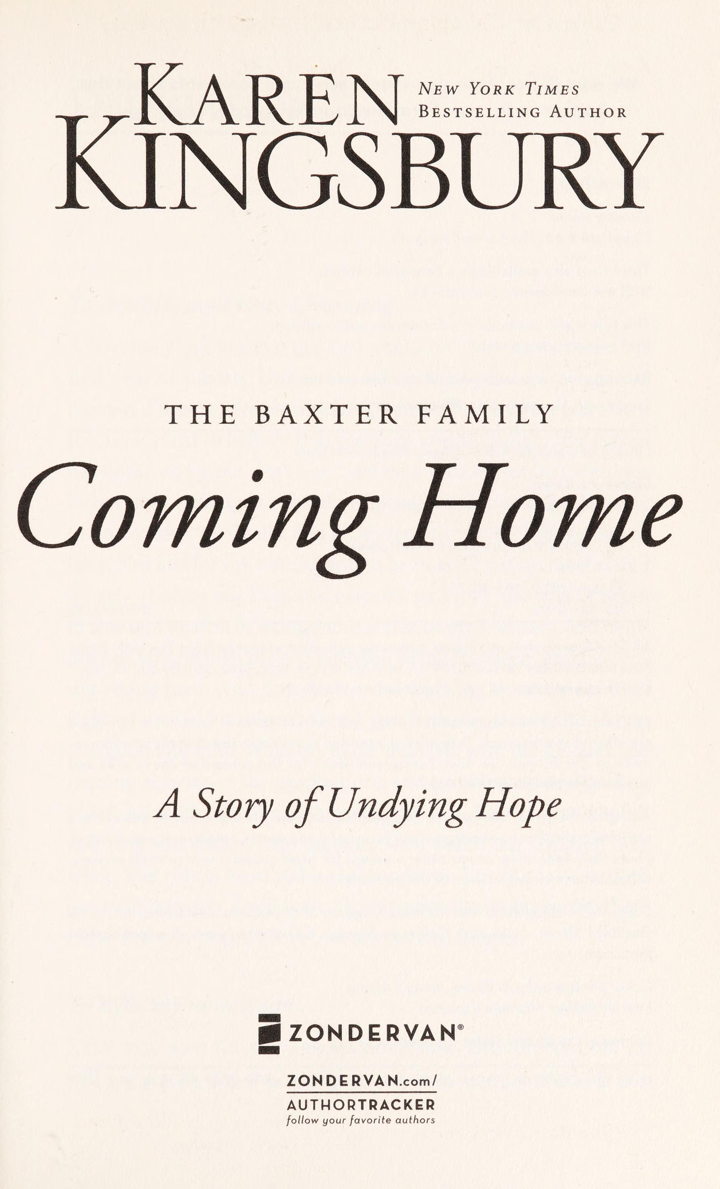 Coming Home by Karen Kingsbury, ISBN 9780310266983