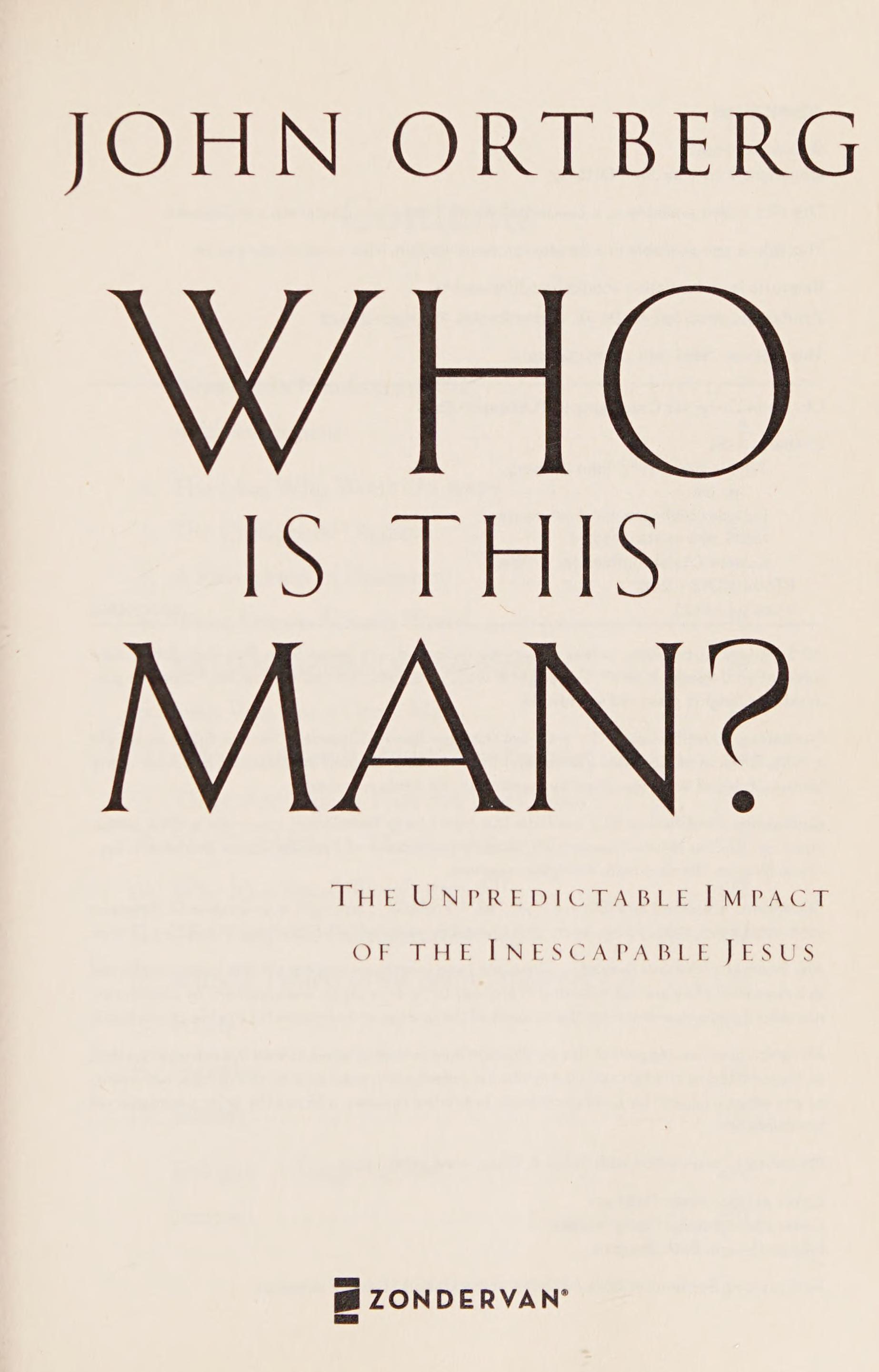 Who Is This Man?