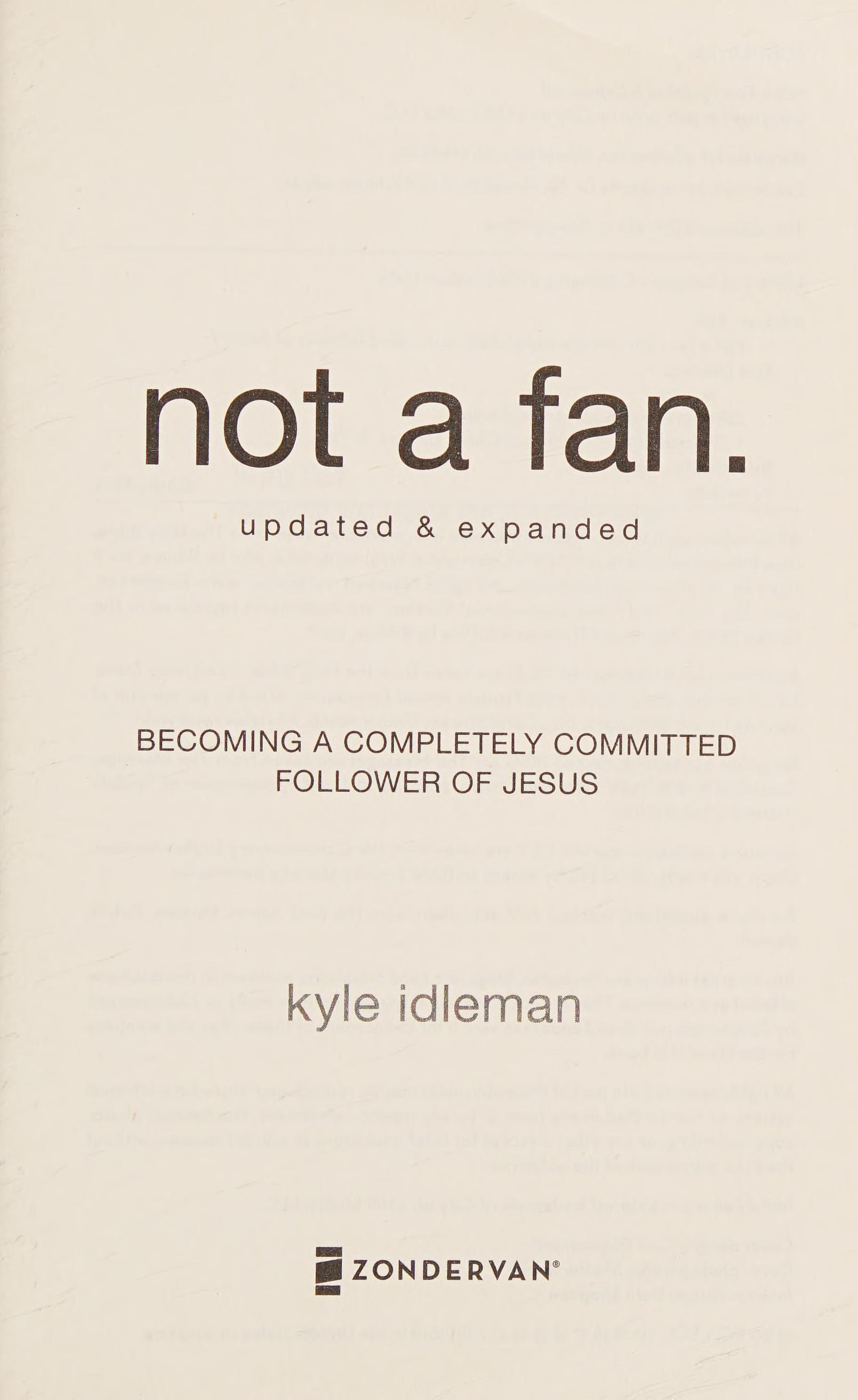 Not a Fan Updated and Expanded