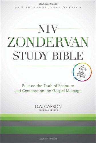 NIV Zondervan Study Bible, Bonded Leather, Burgundy, Indexed