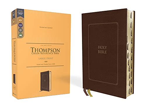 KJV, Thompson Chain-Reference Bible, Large Print, Leathersoft, Brown, Red Letter, Thumb Indexed, Comfort Print