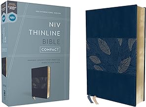 NIV, Thinline Bible, Compact, Leathersoft, Blue Floral, Red Letter, Comfort Print