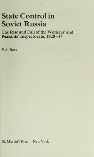 State Control In Soviet Russia
