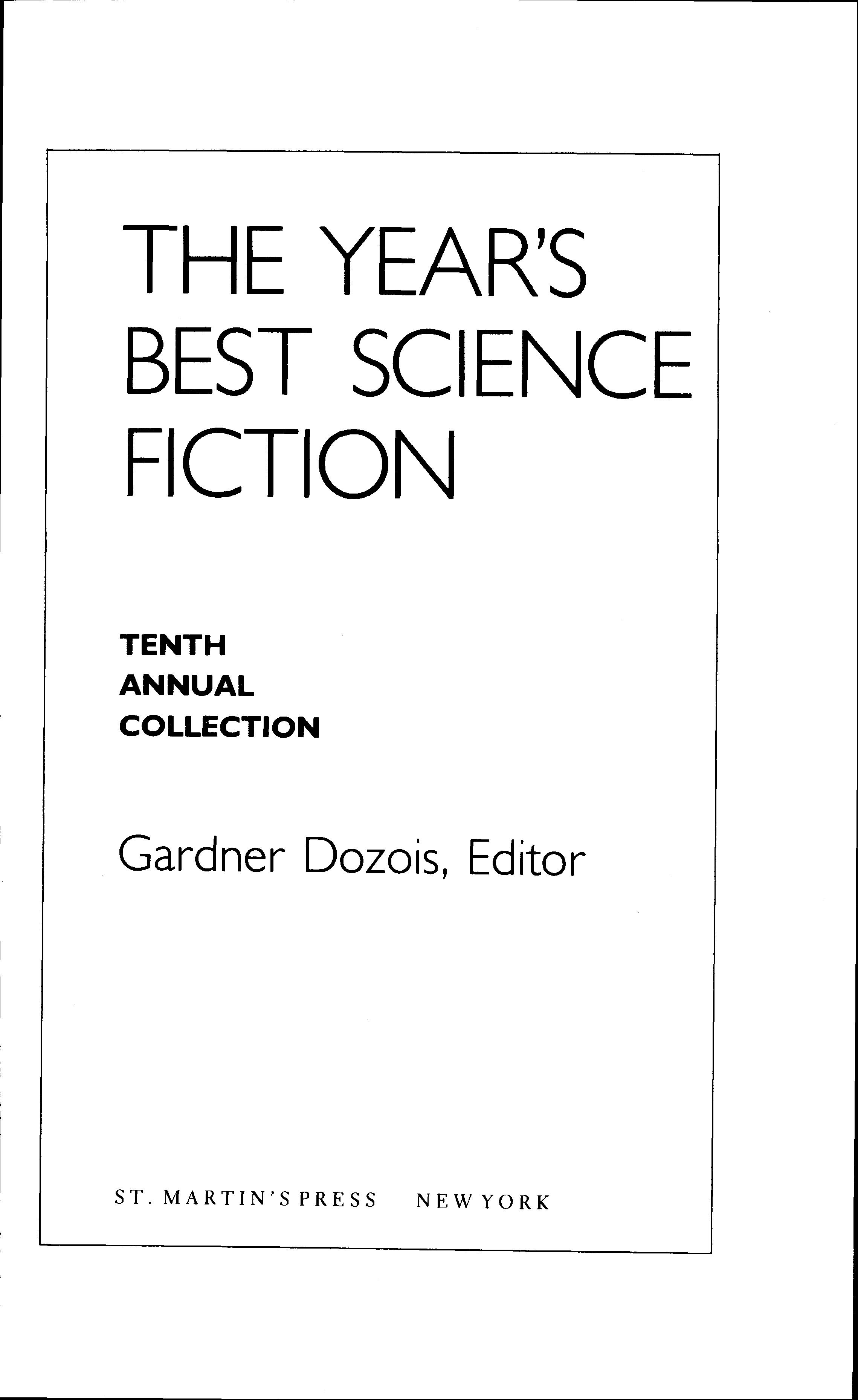 The Year's Best Science Fiction