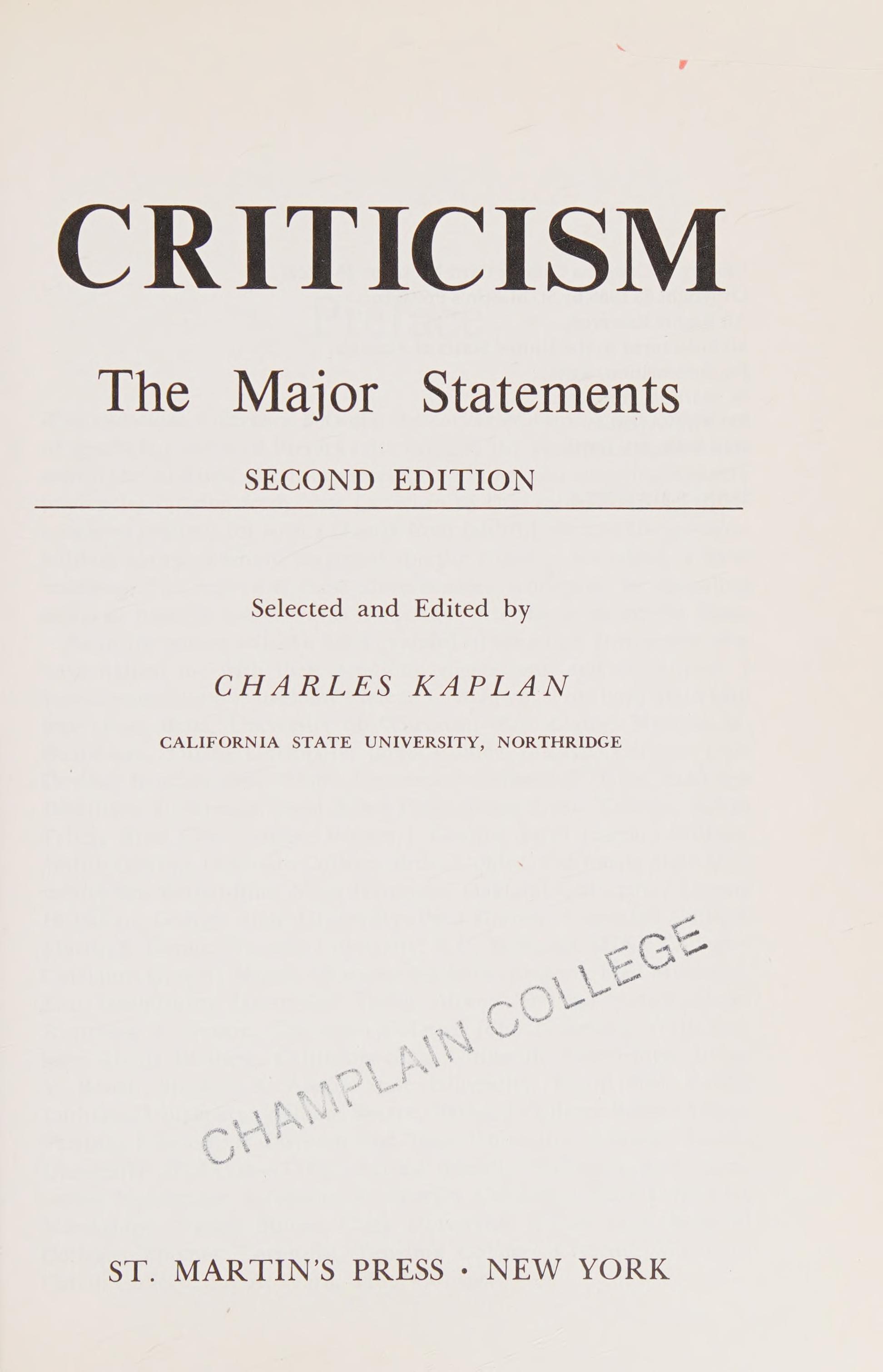 Criticism