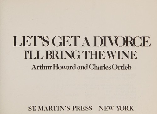 Let's get a divorce, I'll bring the wine