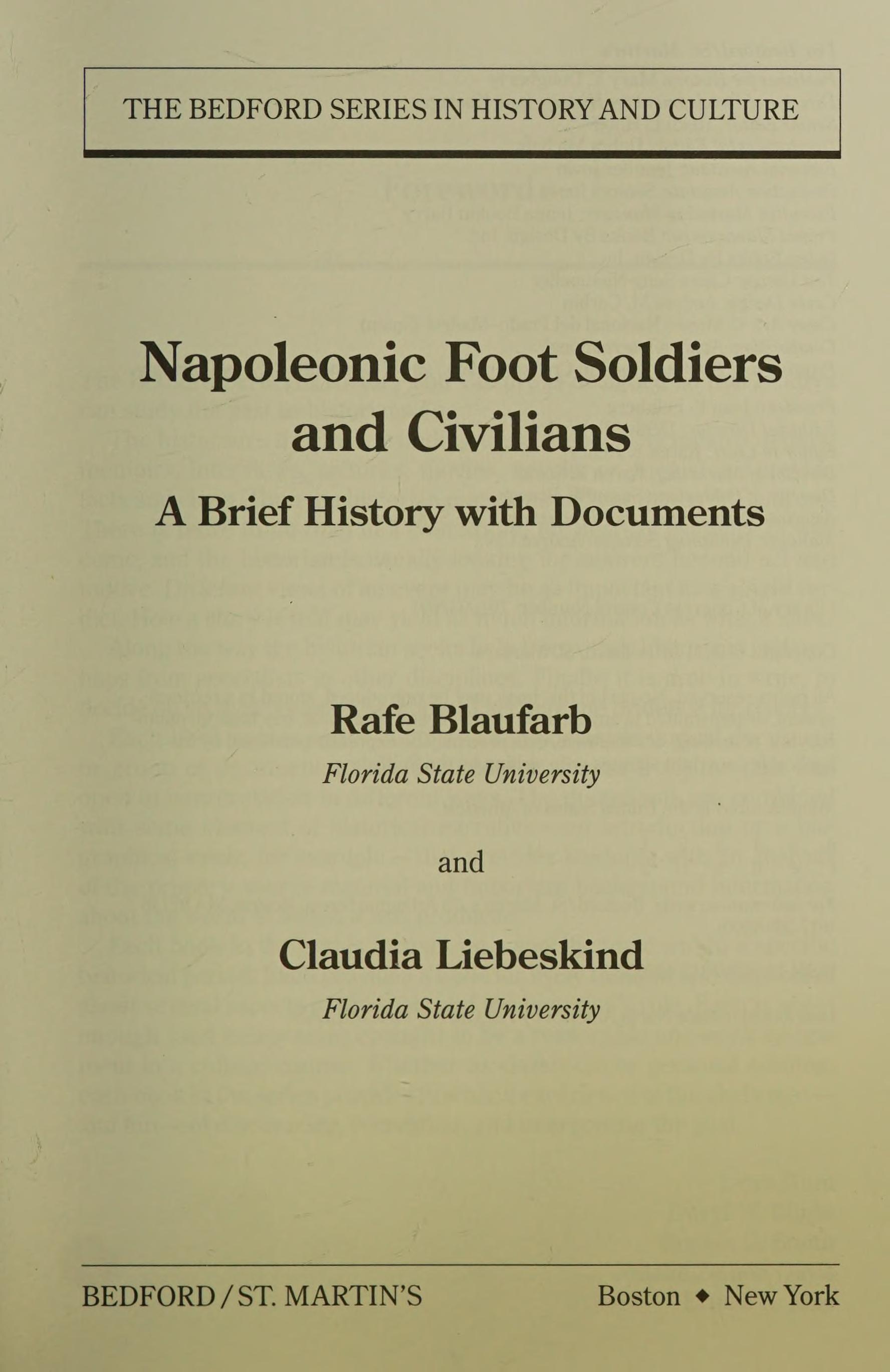 Napoleonic Foot Soldiers and Civilians