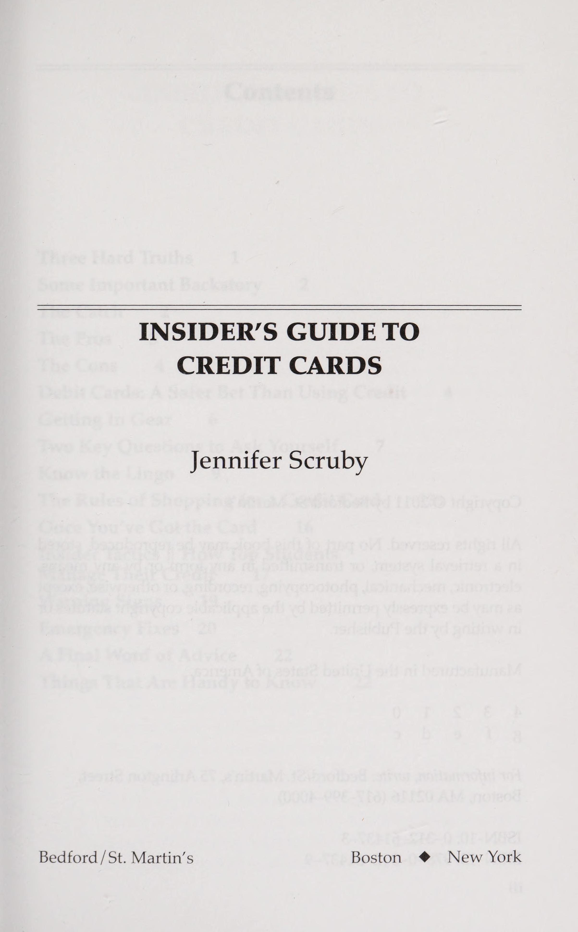 Insider's Guide to Credit Cards