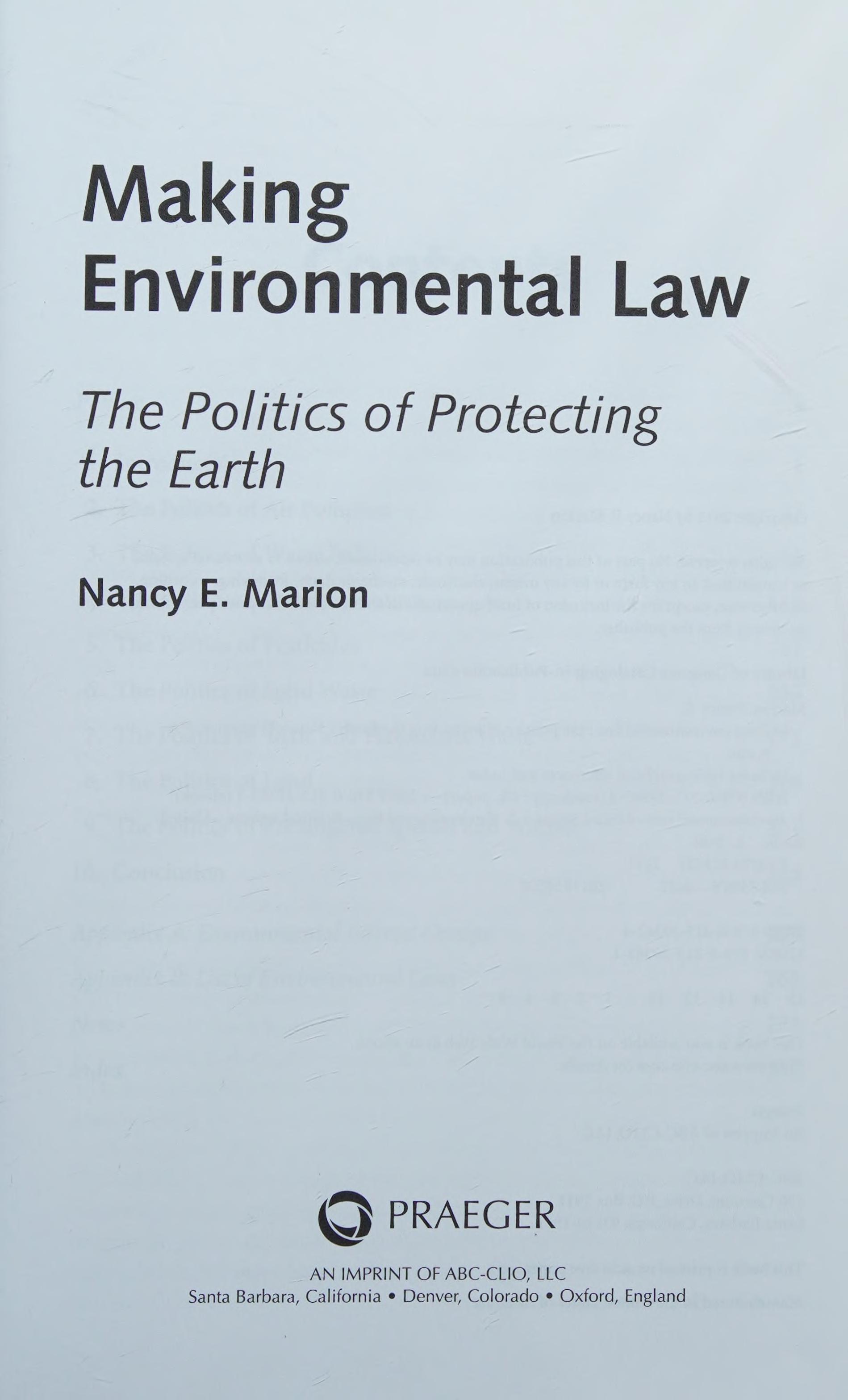 Making Environmental Law
